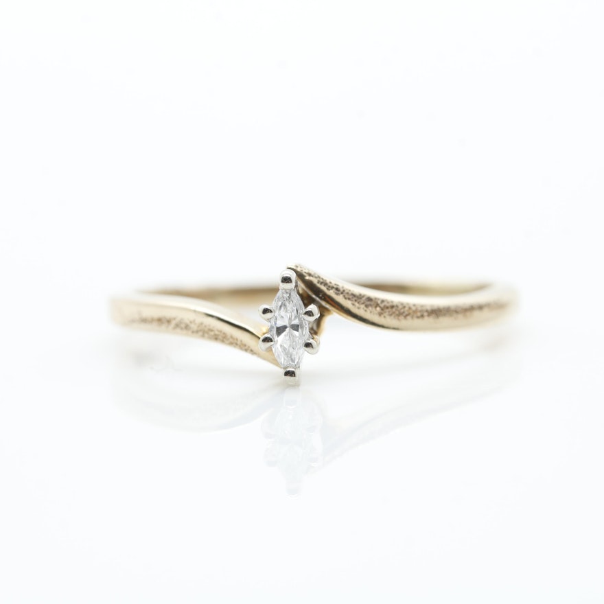 10K Yellow Gold Diamond Solitaire Ring