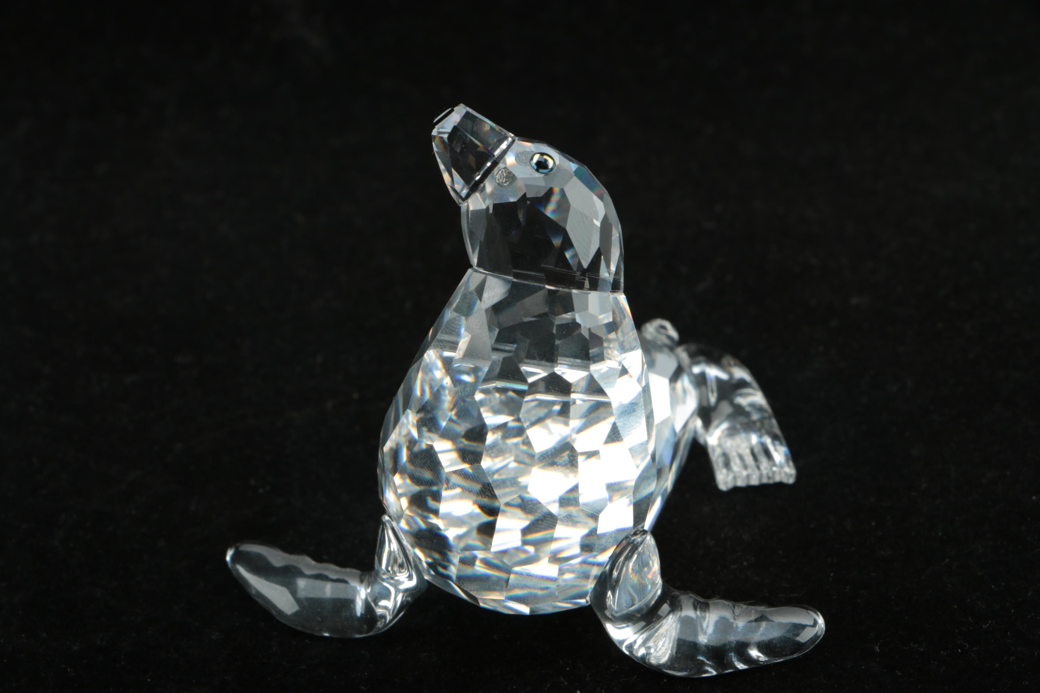Swarovski Crystal Mother Sea Lion Figurine