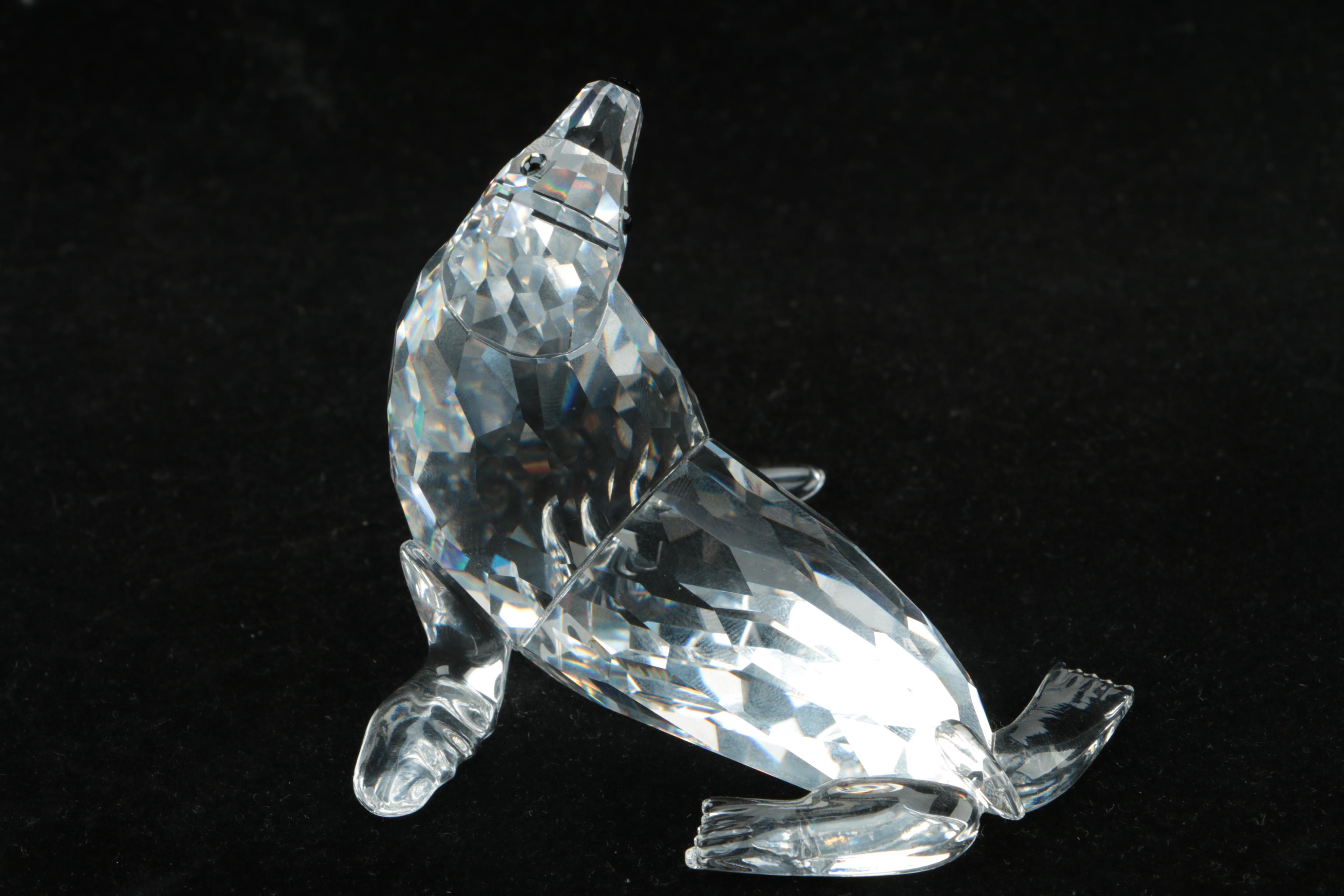 Swarovski Crystal Mother Sea Lion Figurine