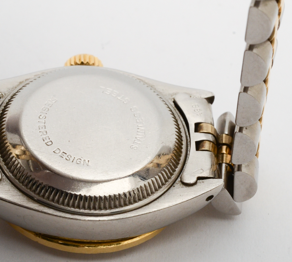 Rolex Oyster Perpetual Datejust 14K Gold Diamond Bezel Watch