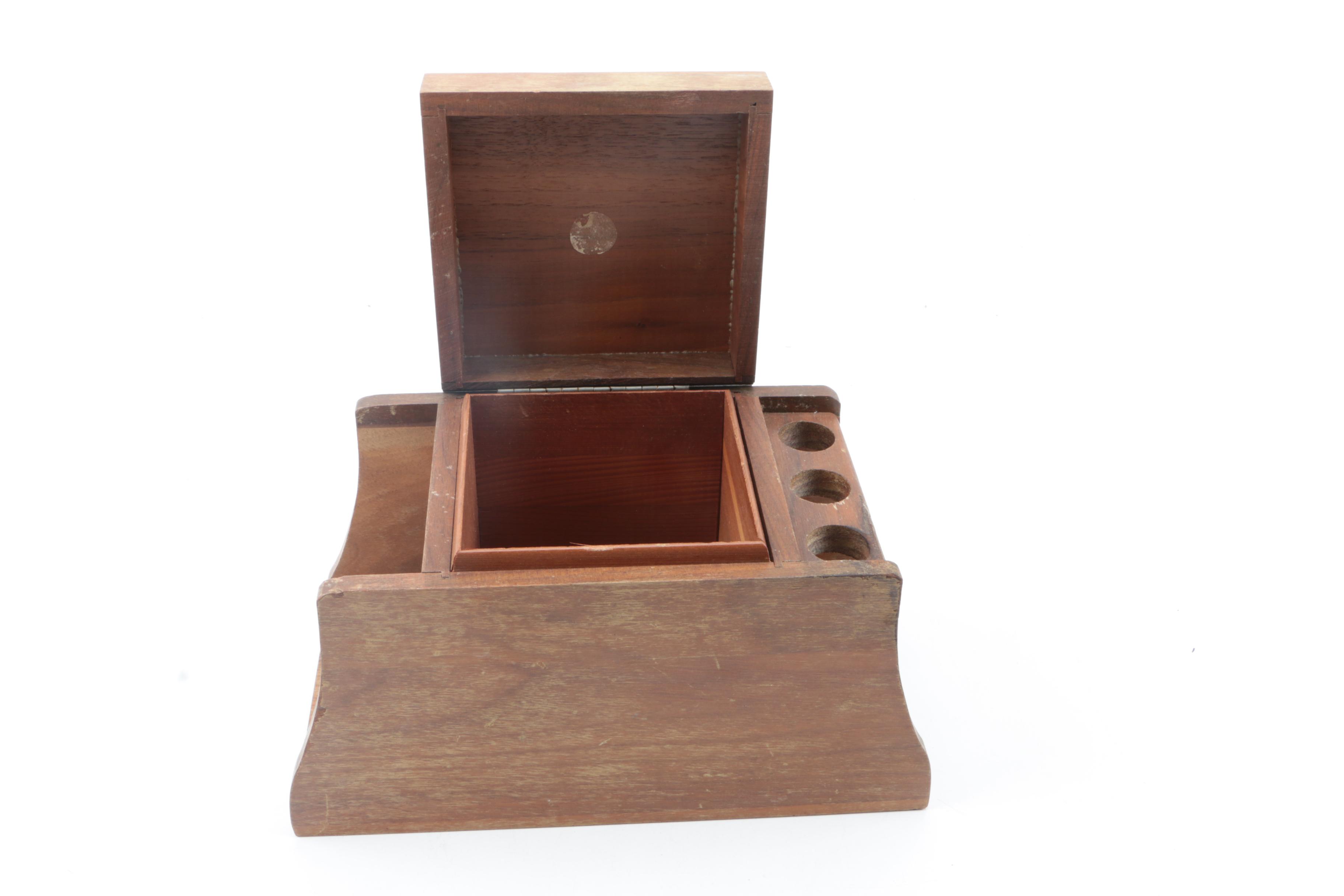 Wooden Pipe Rack and Humidor