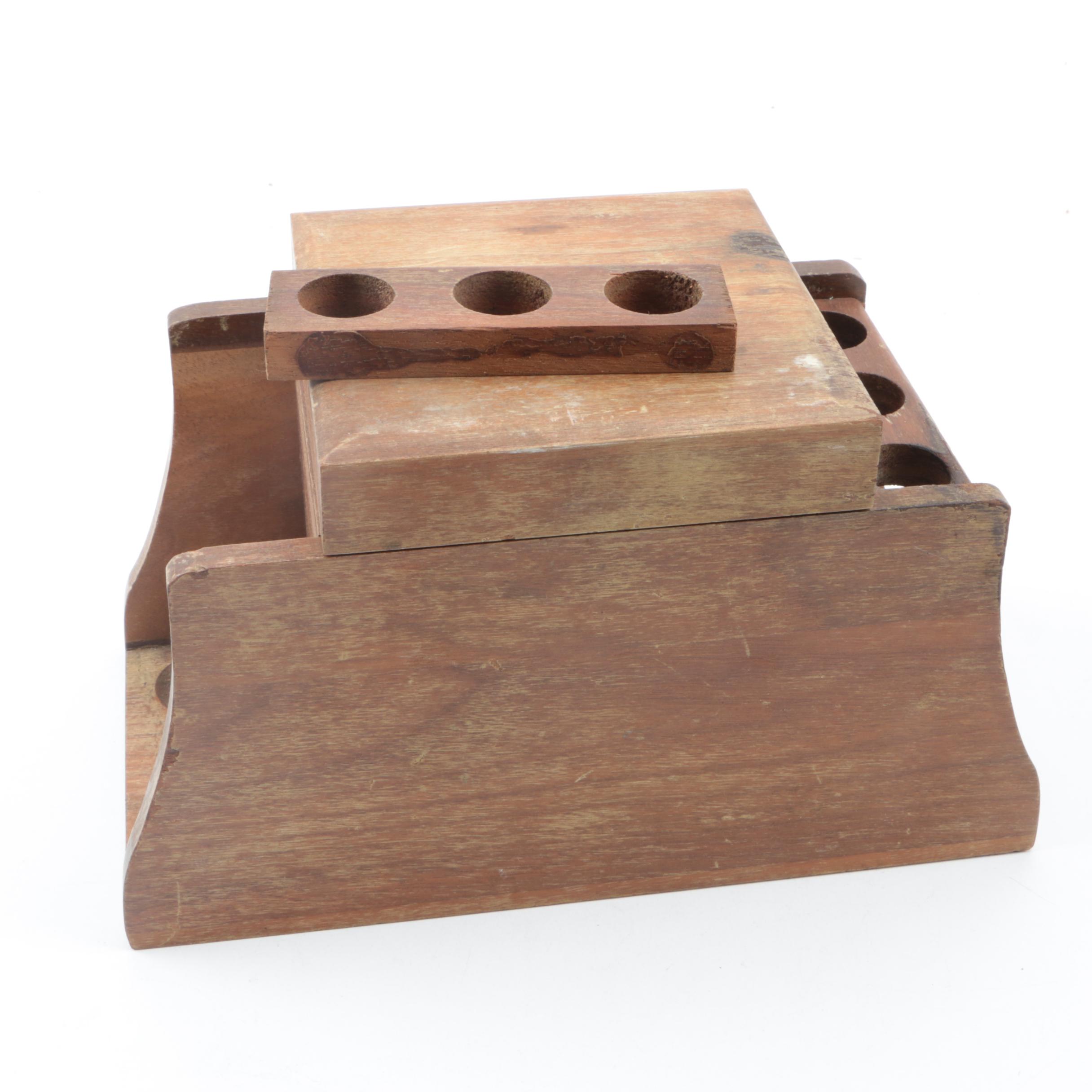 Wooden Pipe Rack and Humidor