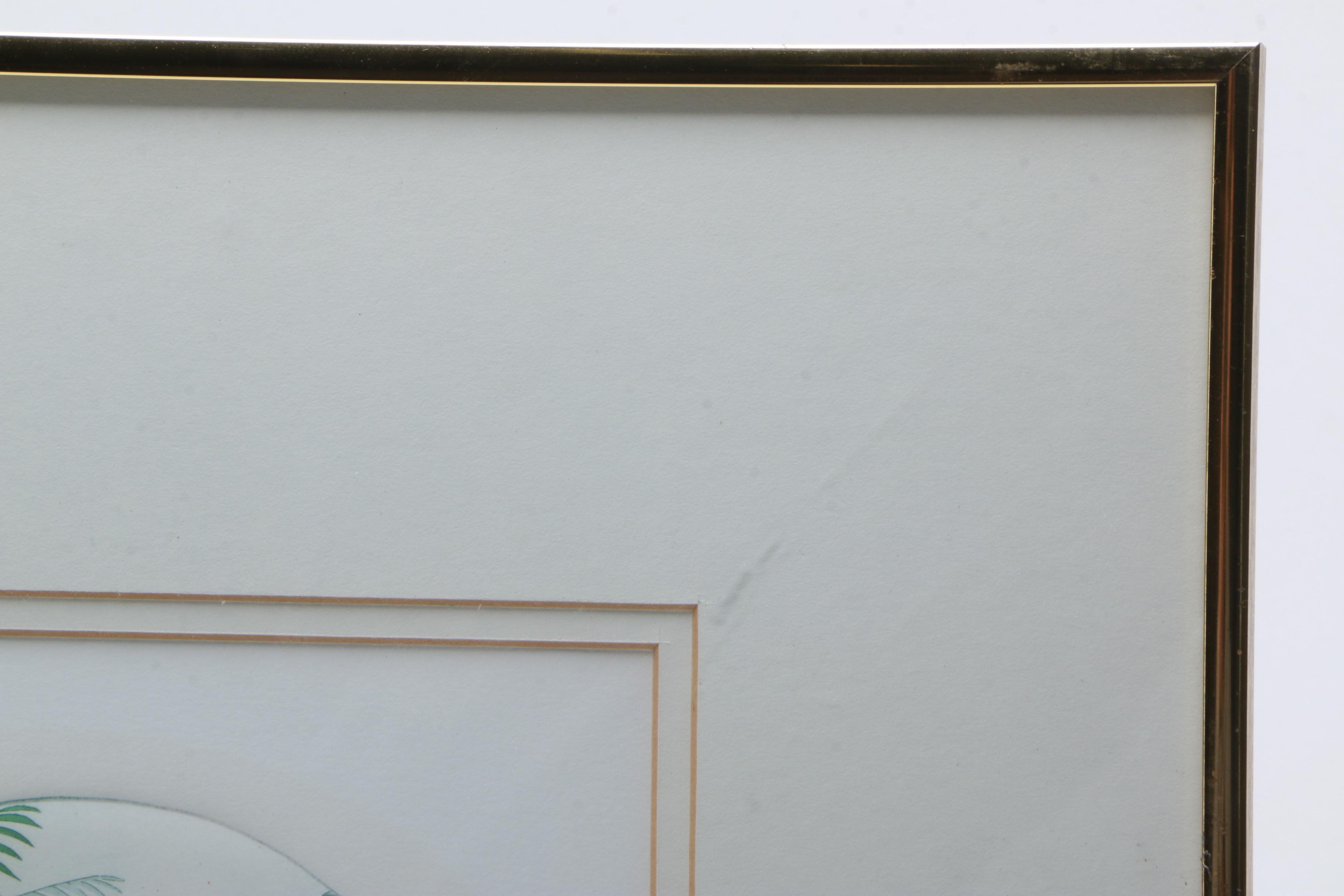 (Pri)Nancy Louvier Artist's Proof Color Etching on Embossed Paper "Tiger's Gate"