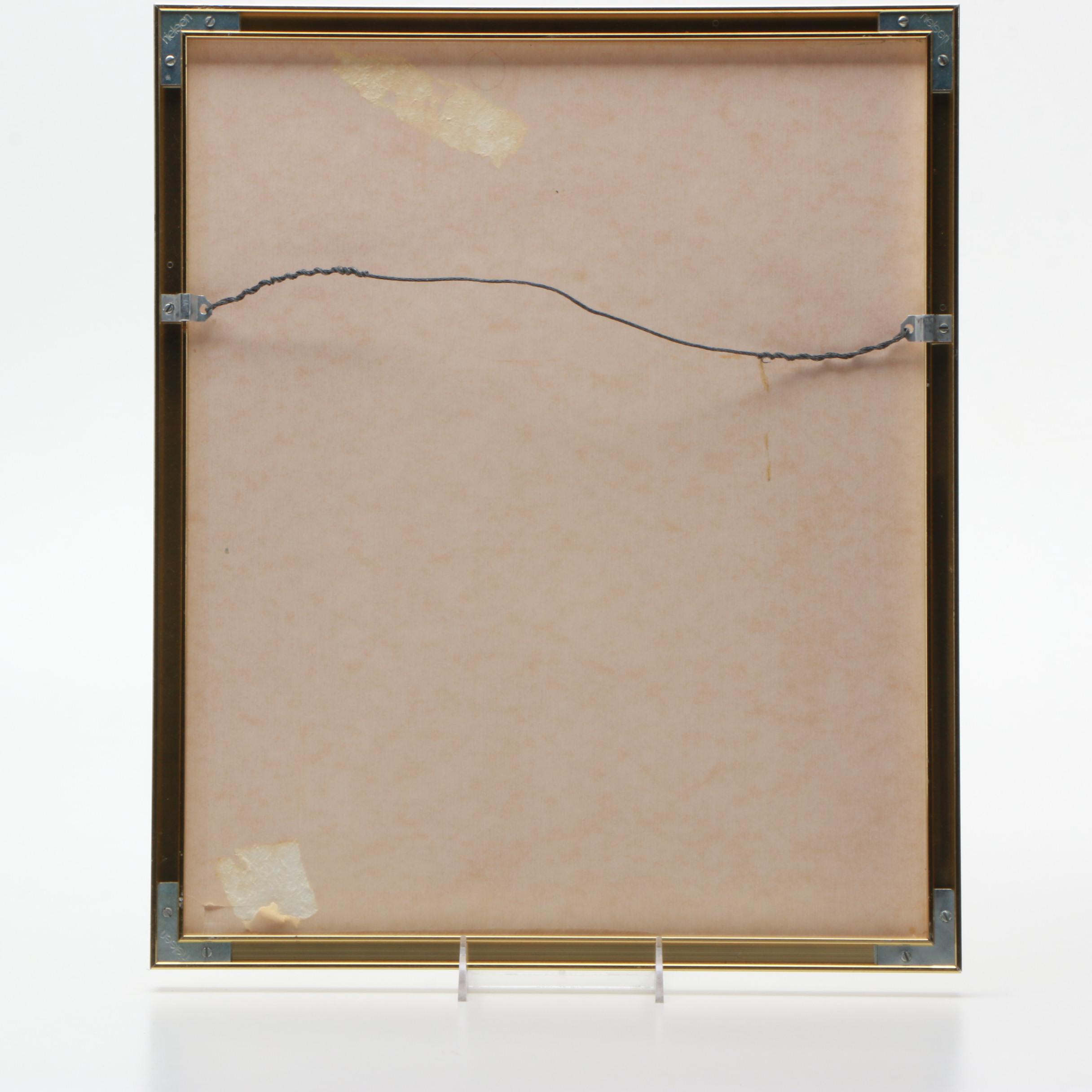 (Pri)Nancy Louvier Artist's Proof Color Etching on Embossed Paper "Tiger's Gate"