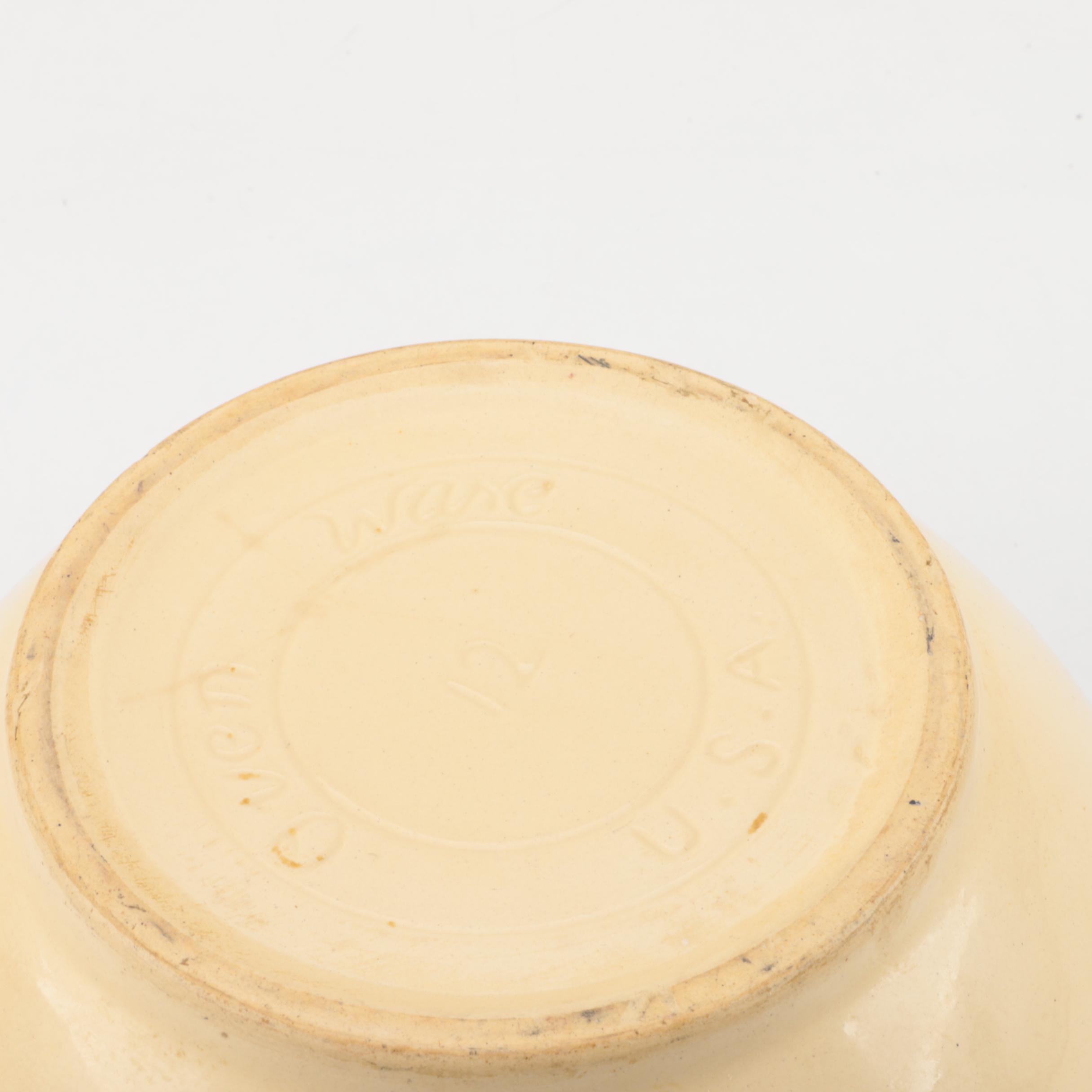 Vintage McCoy Pottery Pink and Blue Stripe "12" Mixing Bowl 1950s