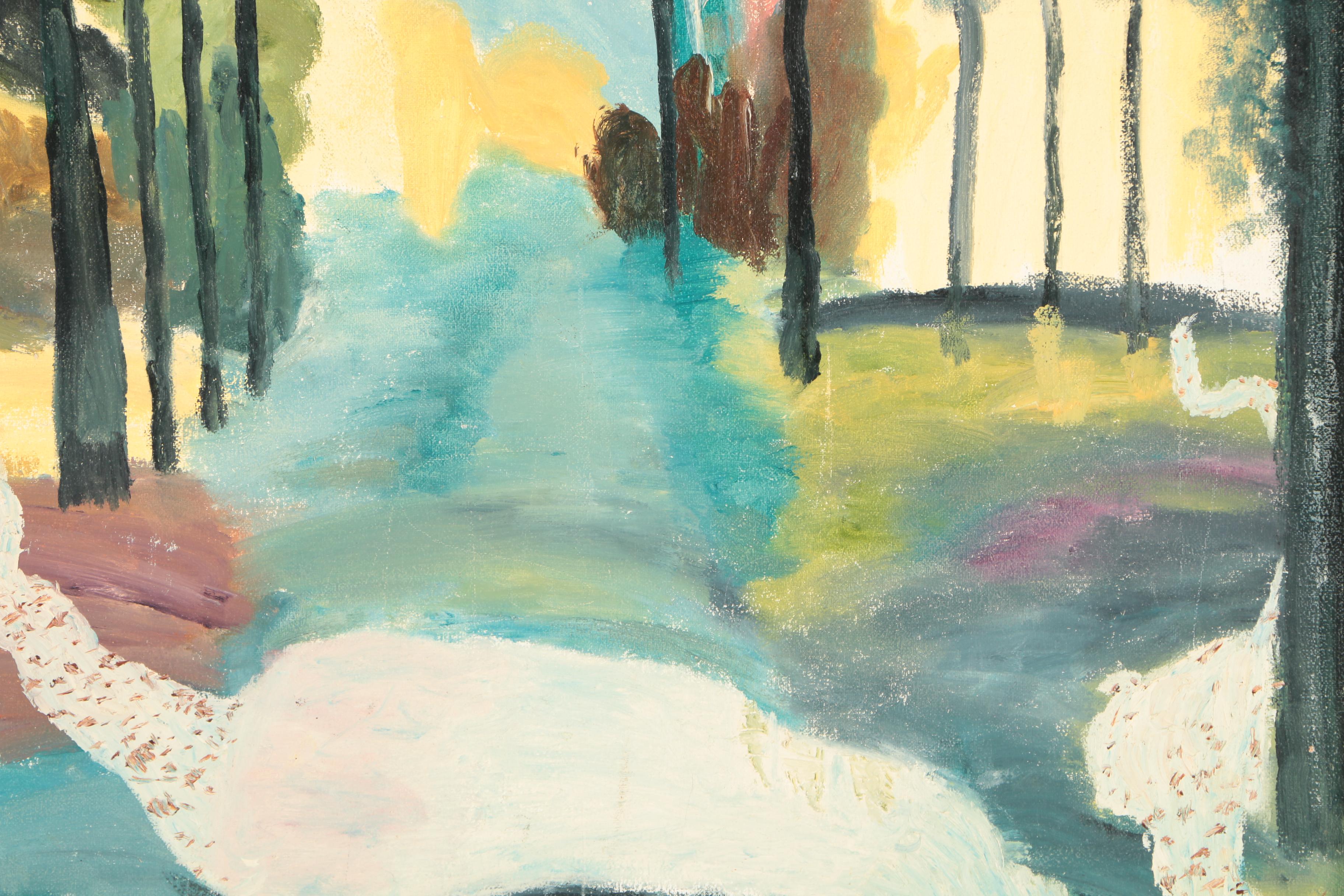 A. Cole Oil Landscape Painting