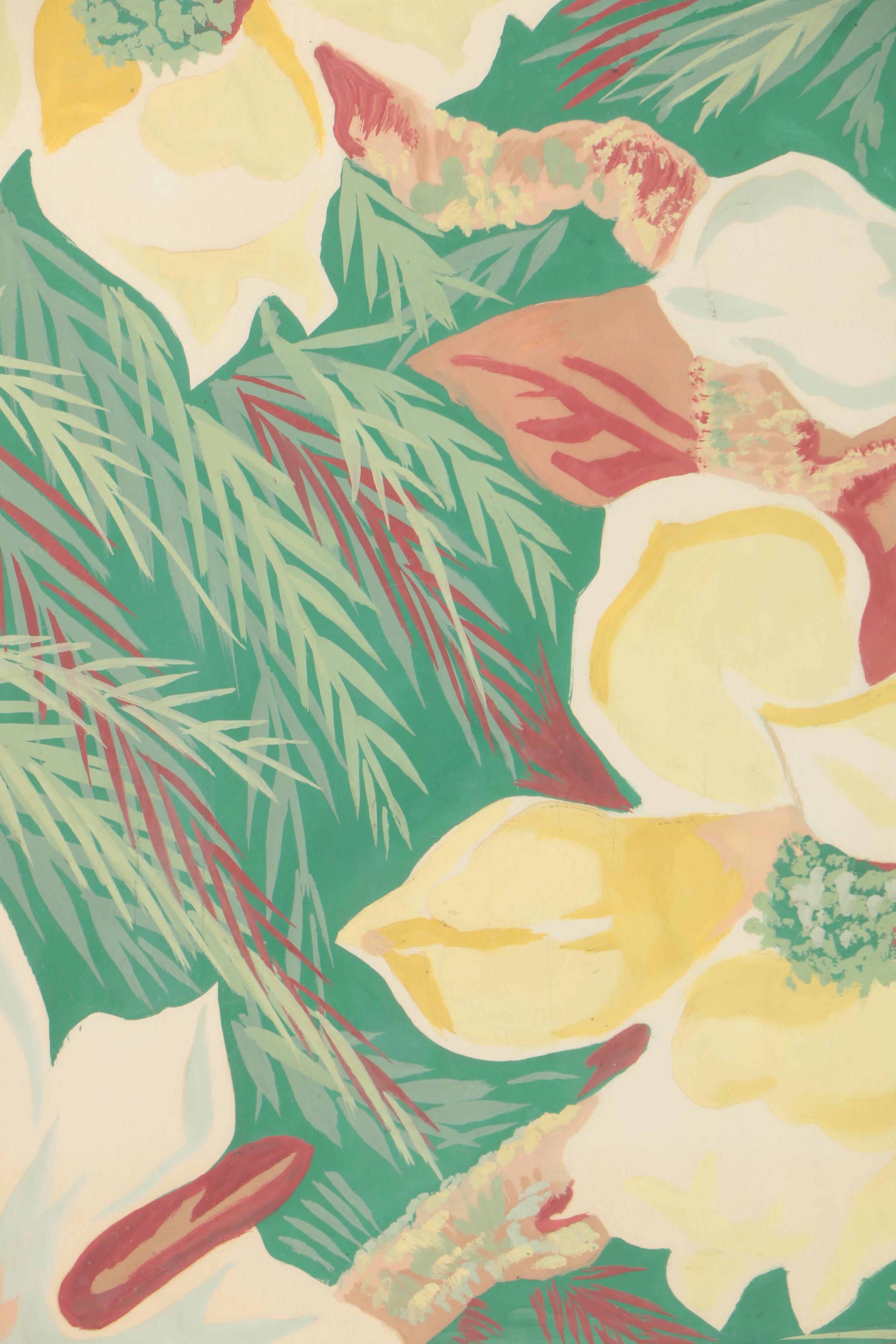 Gouache Floral Painting on Paper