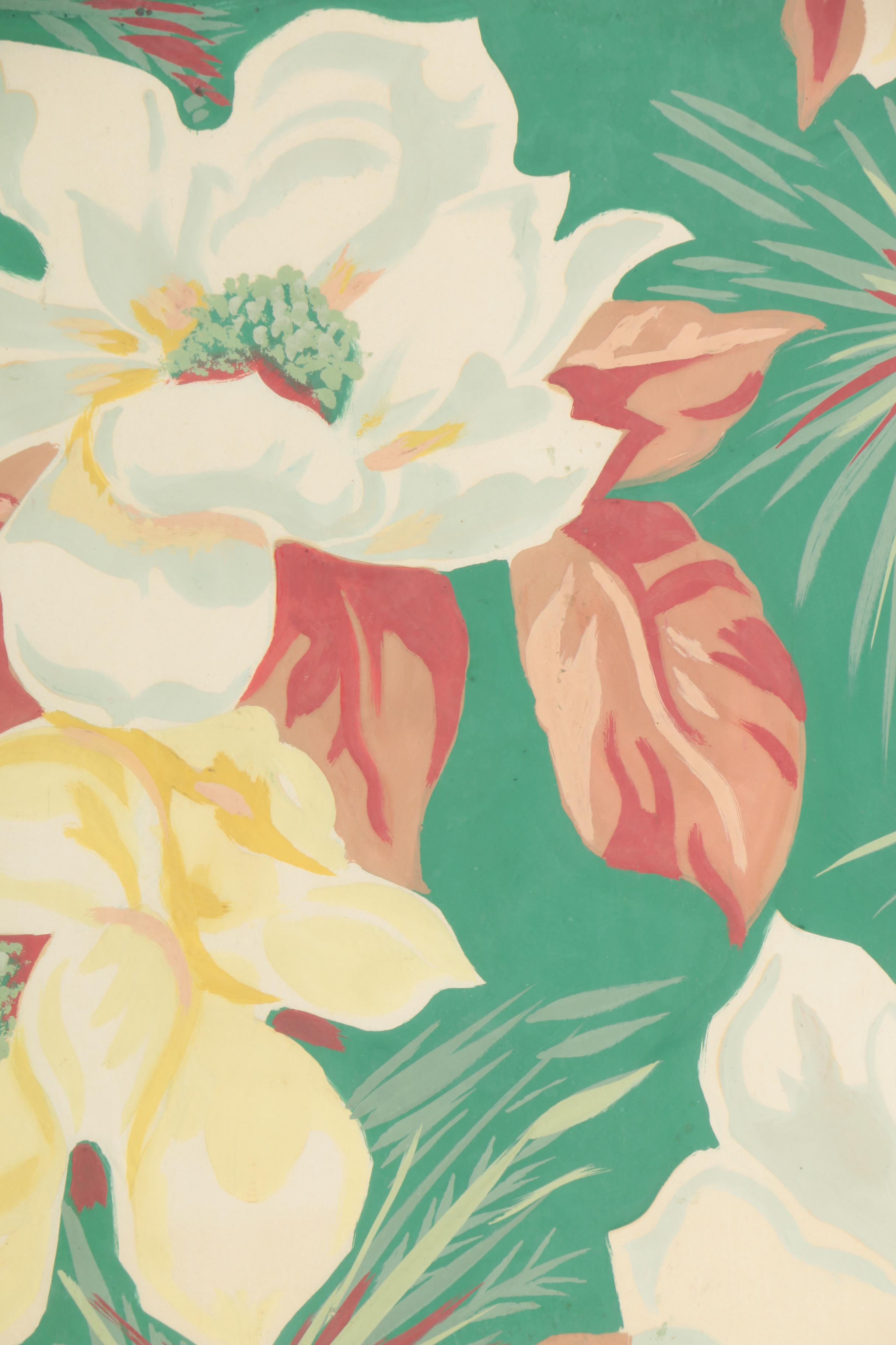 Gouache Floral Painting on Paper