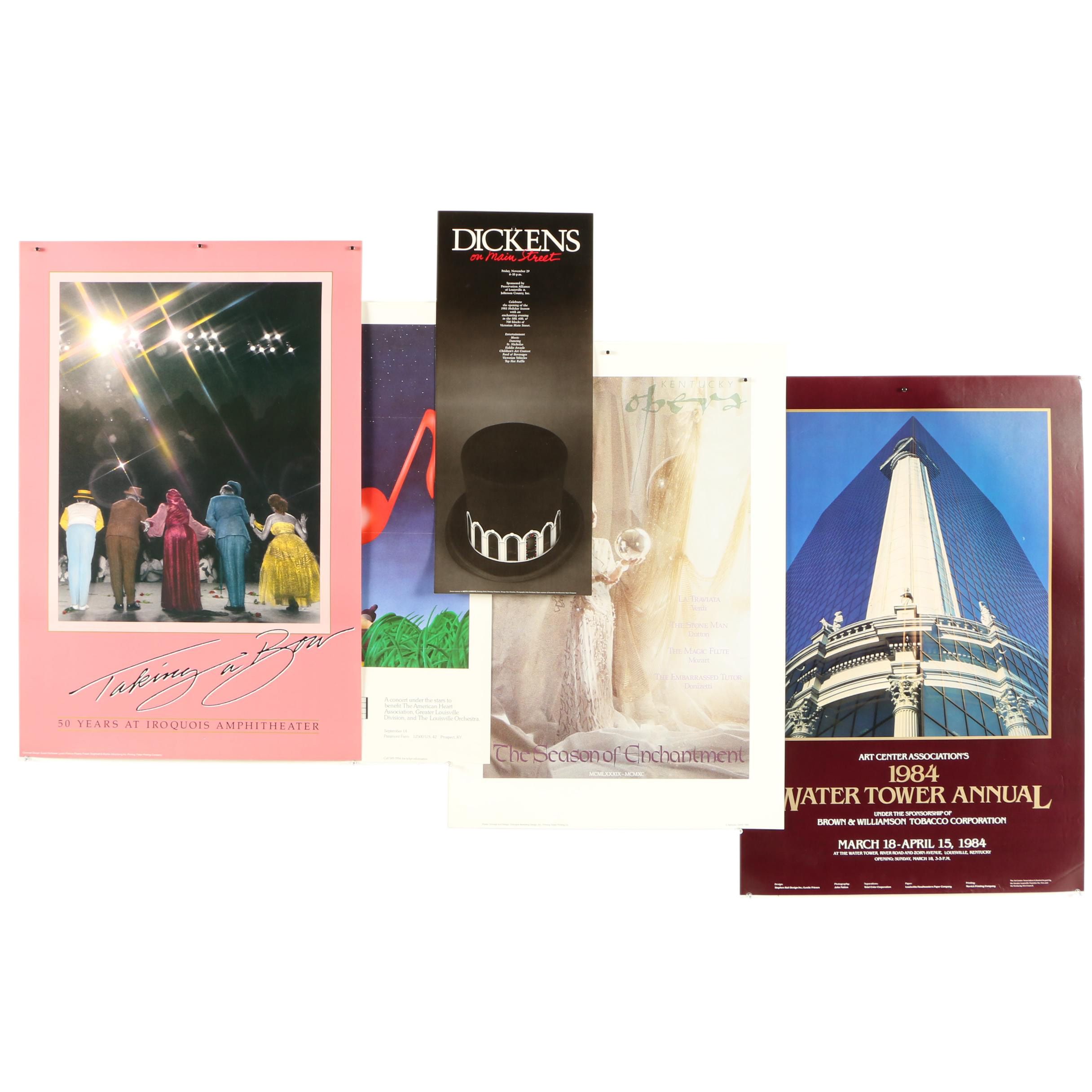 Offset Lithograph Louisville Theatrical Advertisement Posters