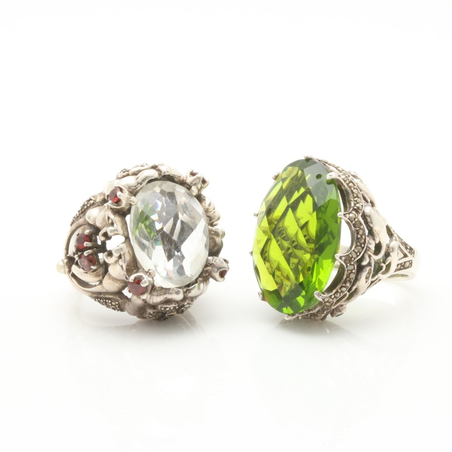 Sterling Silver Gemstone Statement Ring Selection