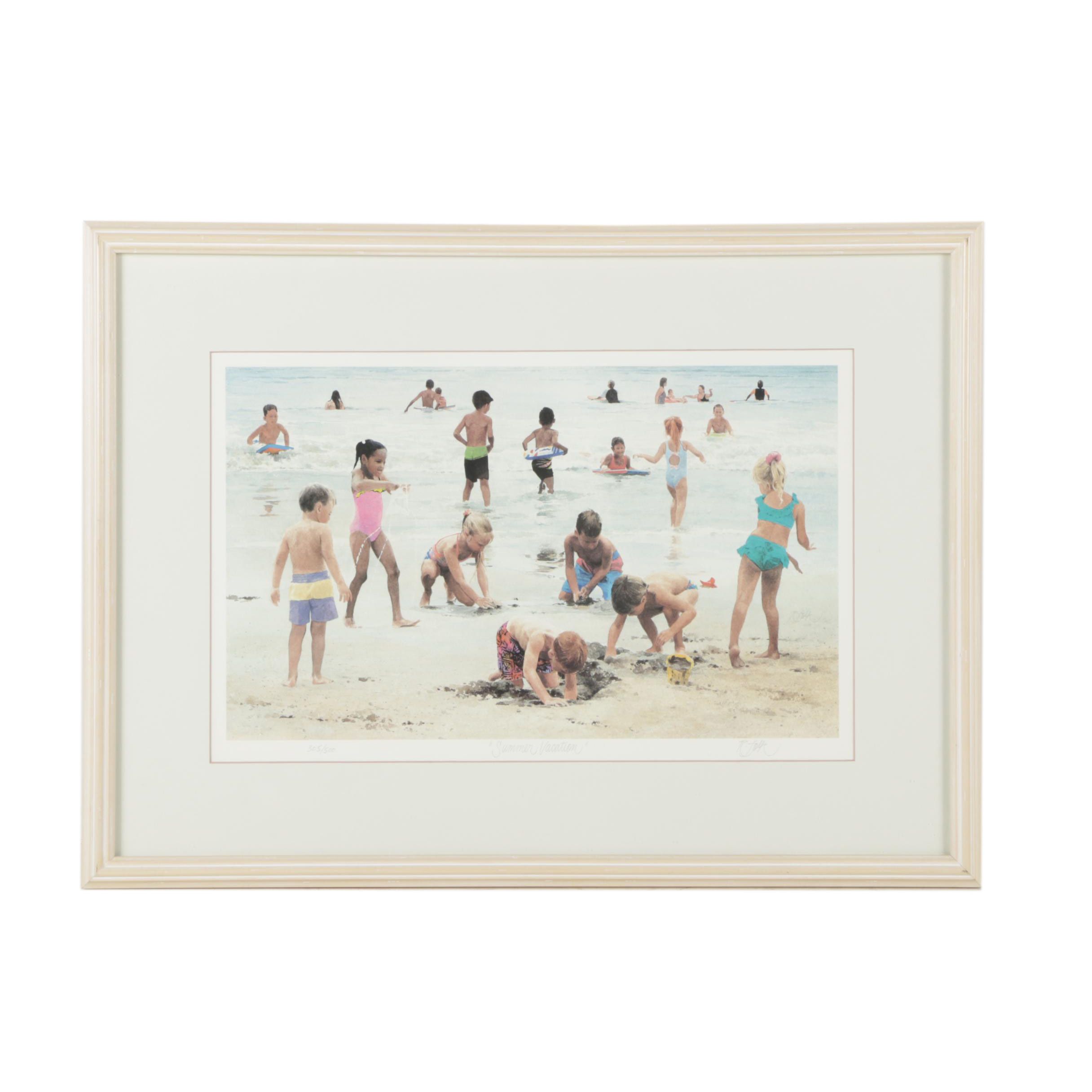 Roger Folk Limited Edition Offset Lithograph "Summer Vacation"