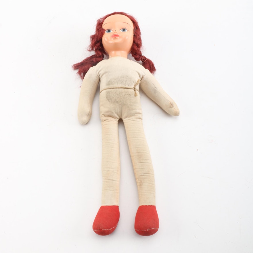 Vintage Polish Style Composition and Cloth Doll