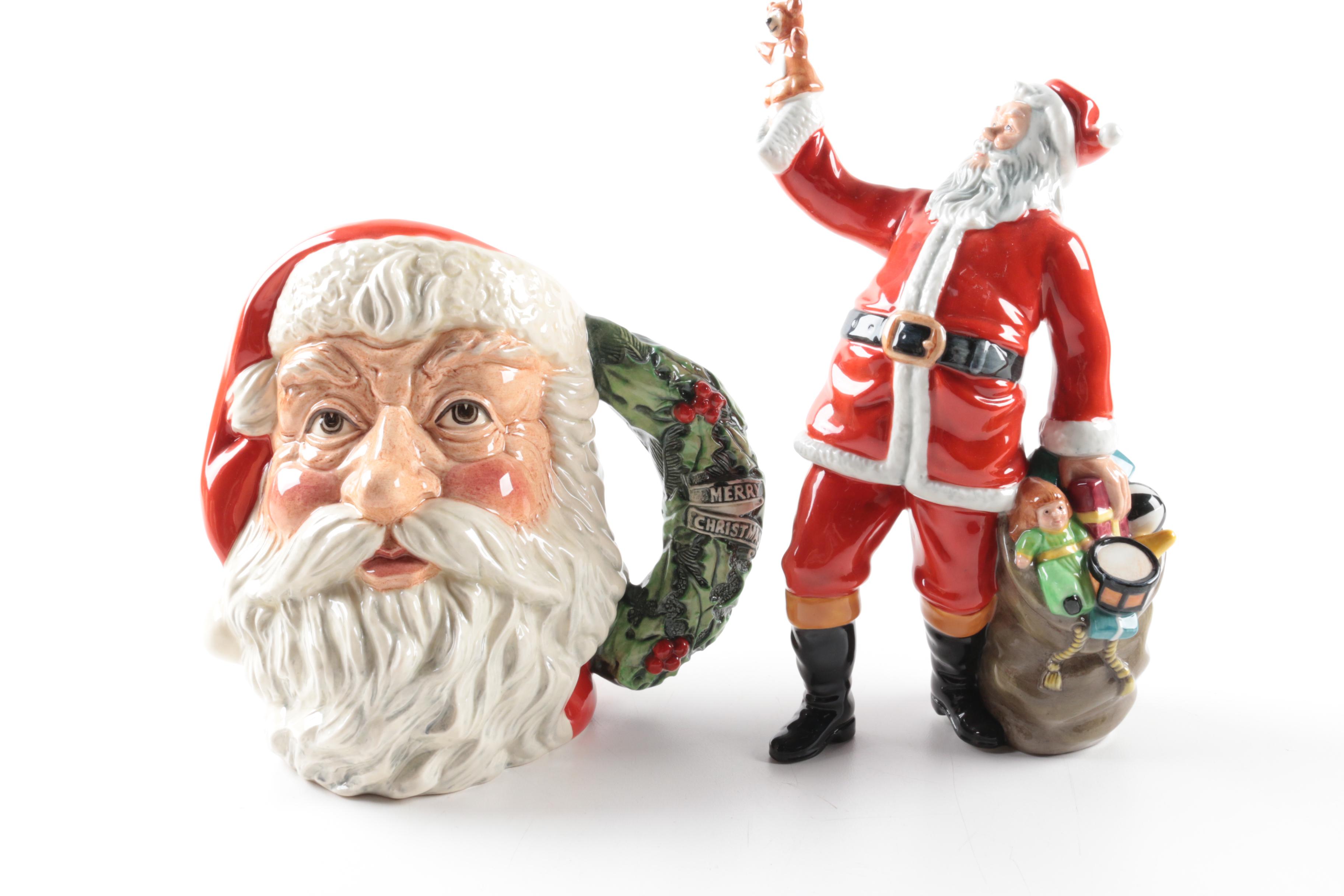 Vintage Royal Doulton "Santa Claus" Character Jugs and Figurine