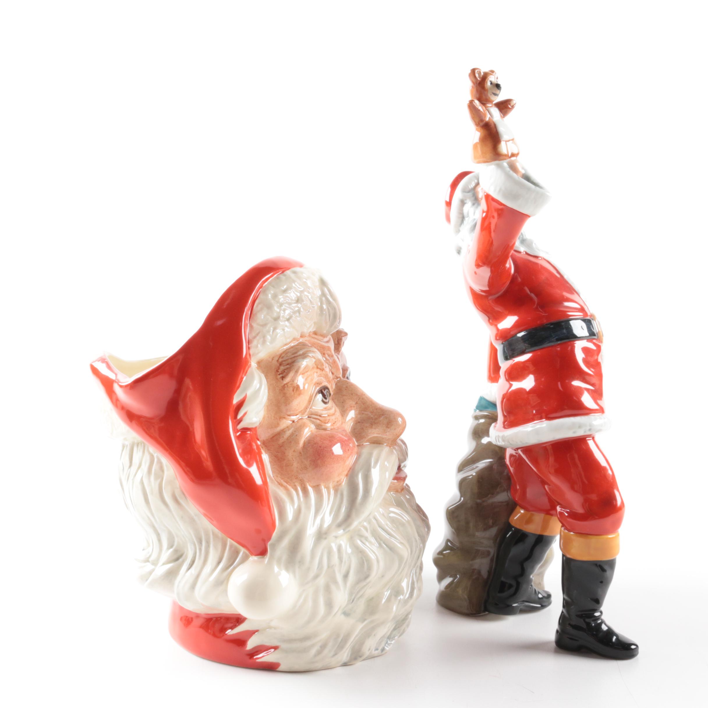 Vintage Royal Doulton "Santa Claus" Character Jugs and Figurine