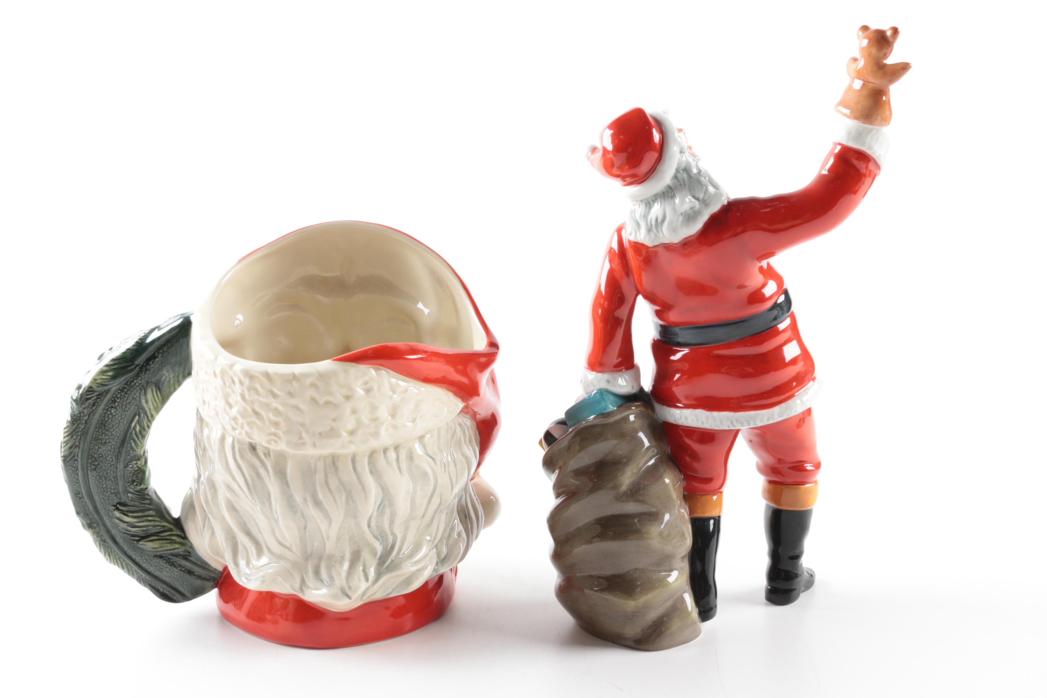 Vintage Royal Doulton "Santa Claus" Character Jugs and Figurine
