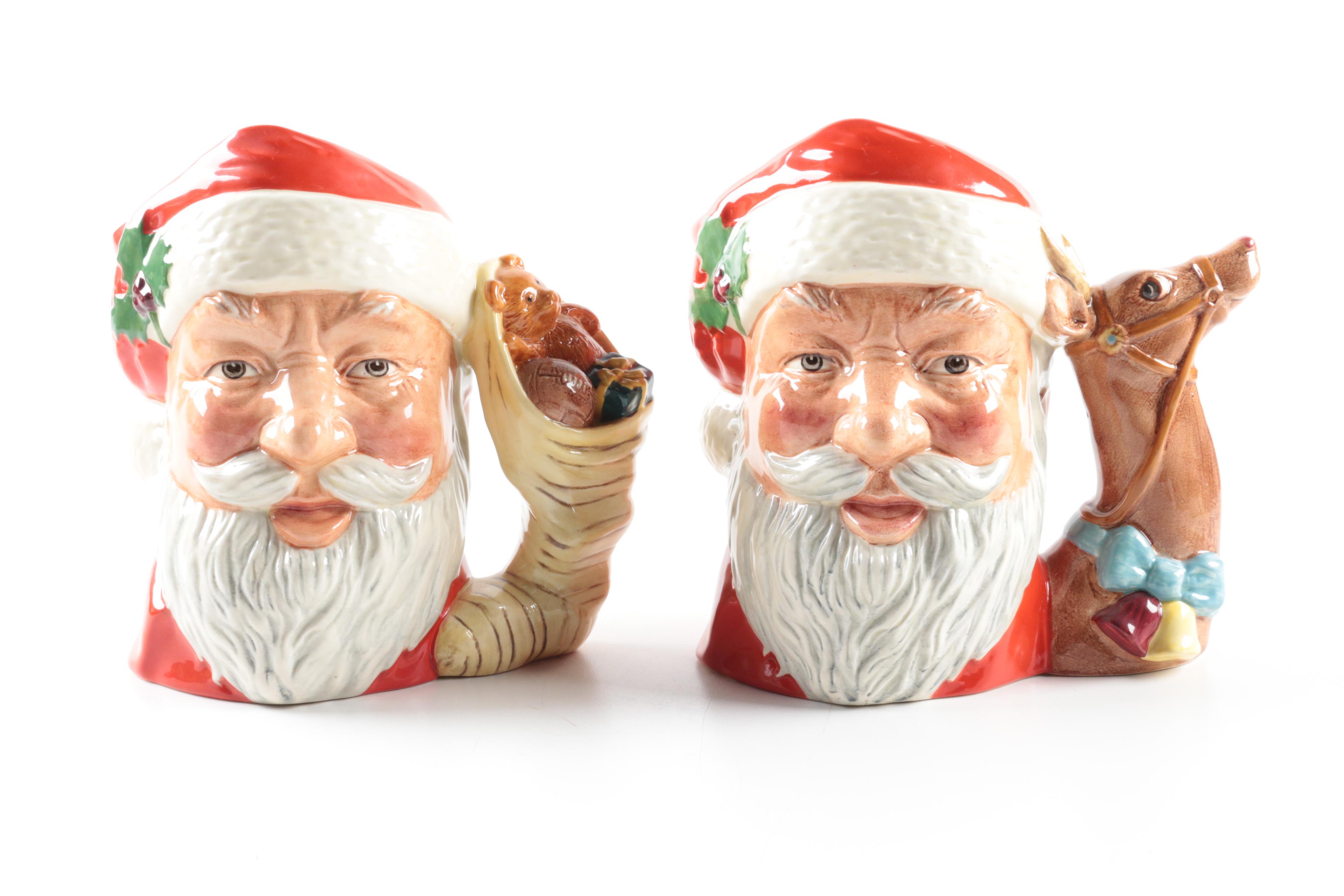 Vintage Royal Doulton "Santa Claus" Character Jugs and Figurine