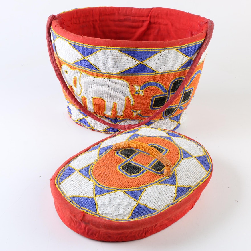 Zulu Style Beaded Basket