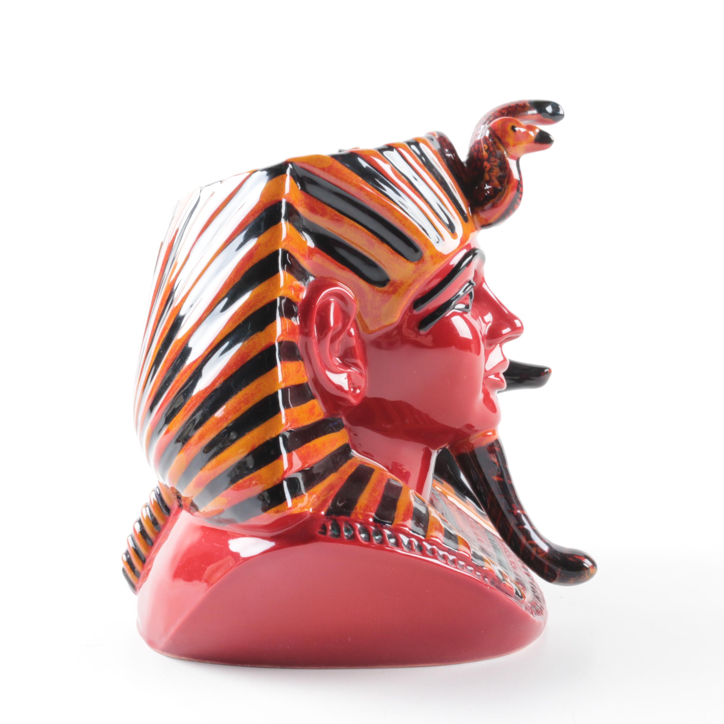 Signed Royal Doulton Flambe Character Jug "The Pharaoh" D7028 1996