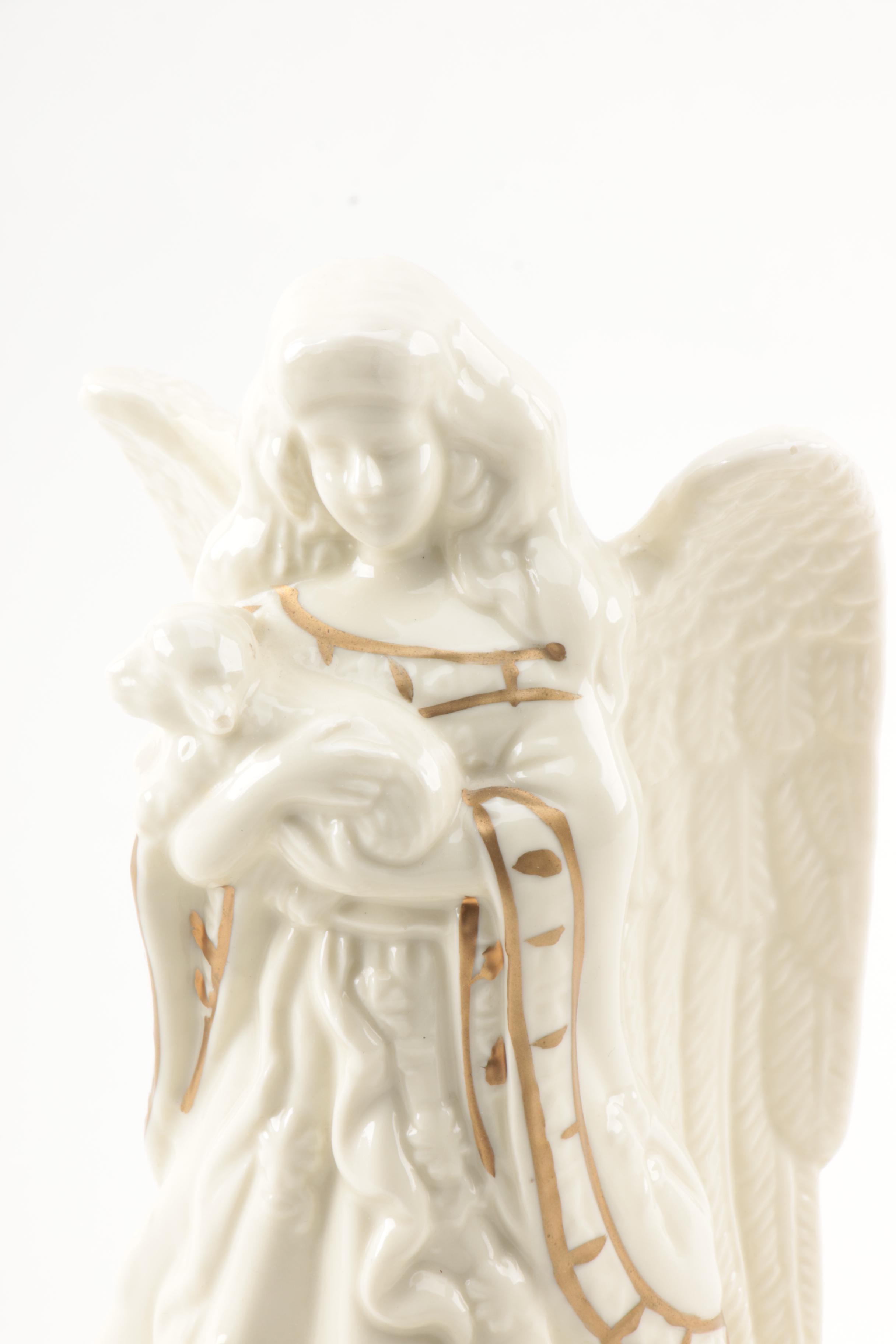 Ceramic Angel Music Box Figurine