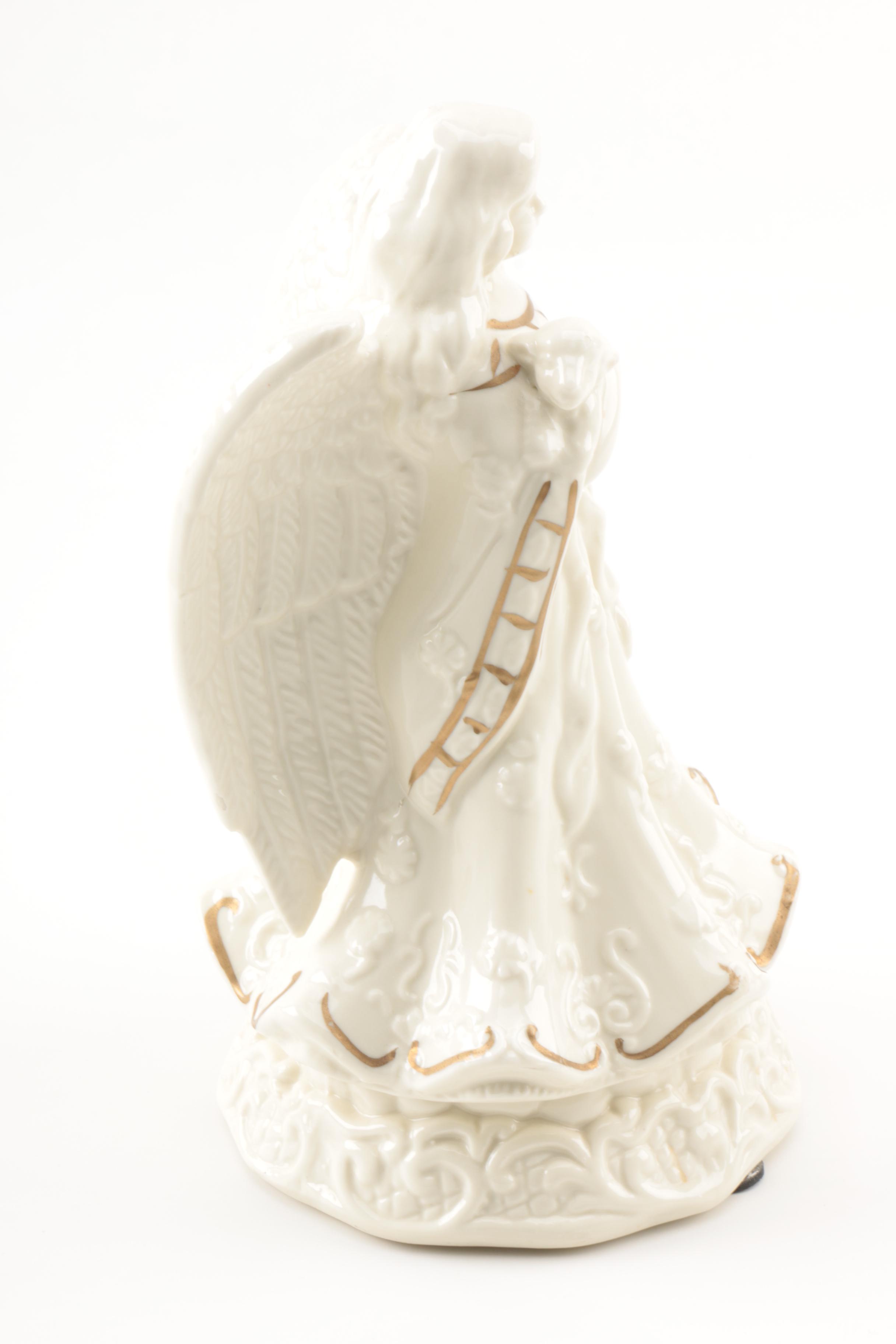 Ceramic Angel Music Box Figurine