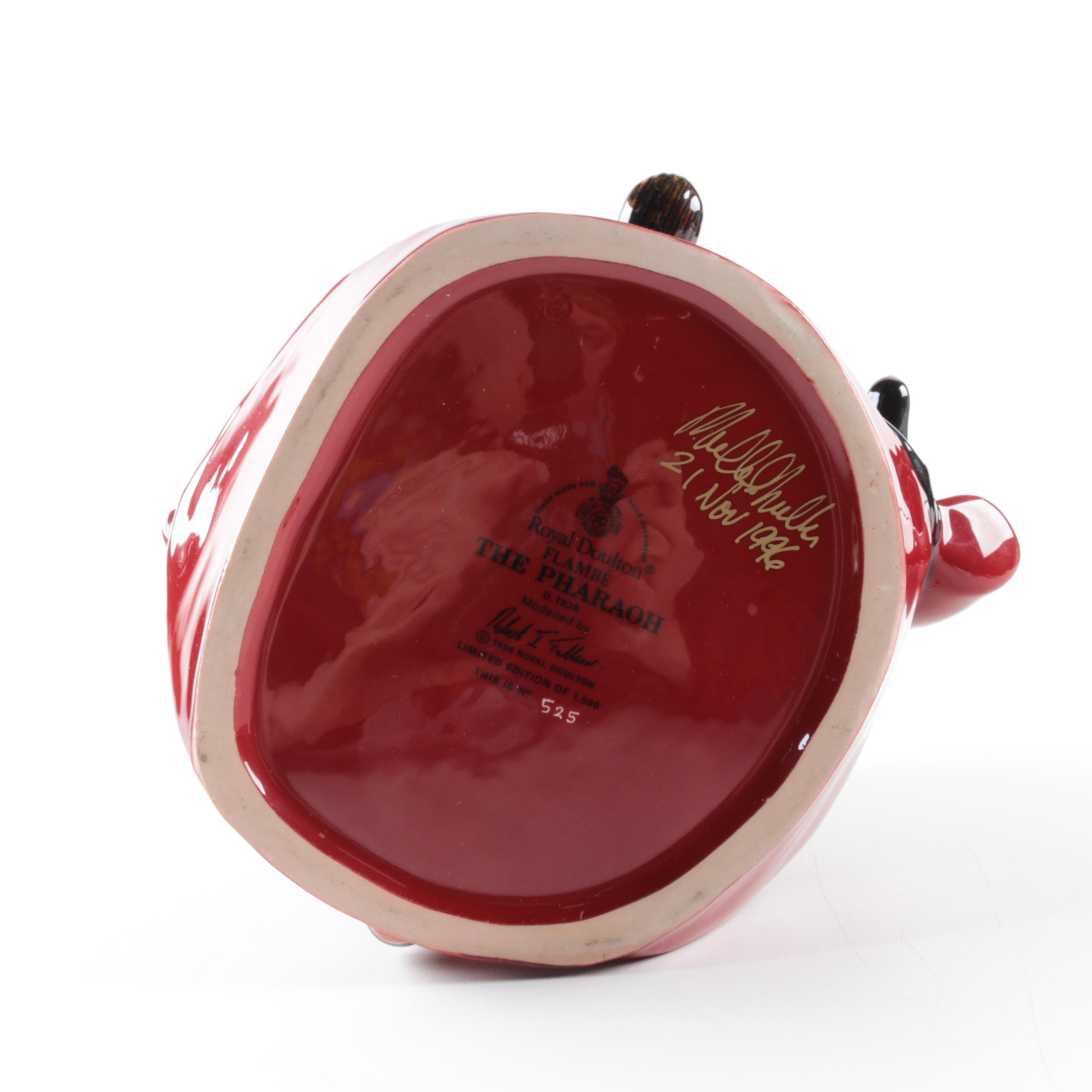 Signed Royal Doulton Flambe Character Jug "The Pharaoh" D7028 1996