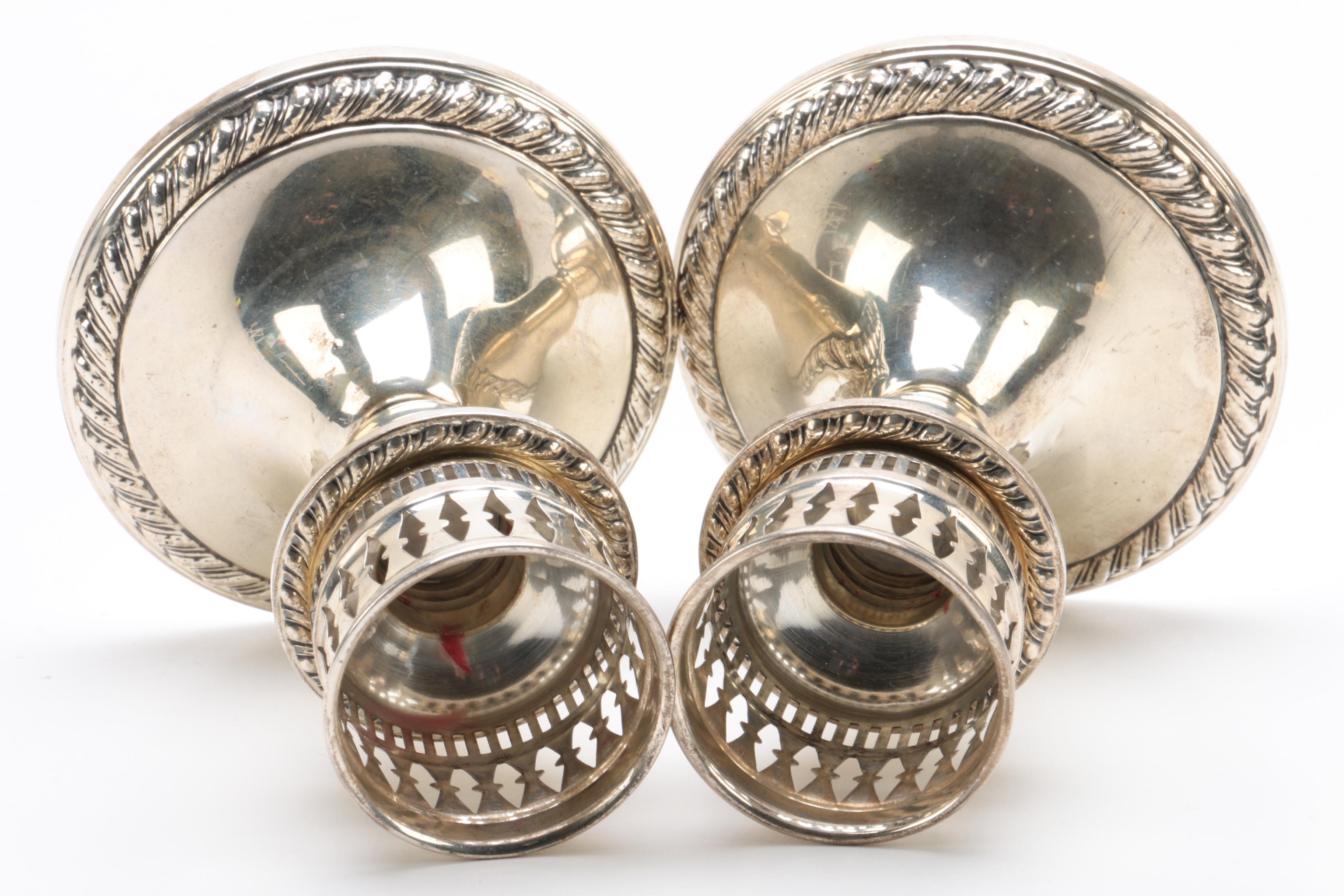 Wm. Rogers Mfg. Co. Weighted Sterling Gadrooned Candleholders