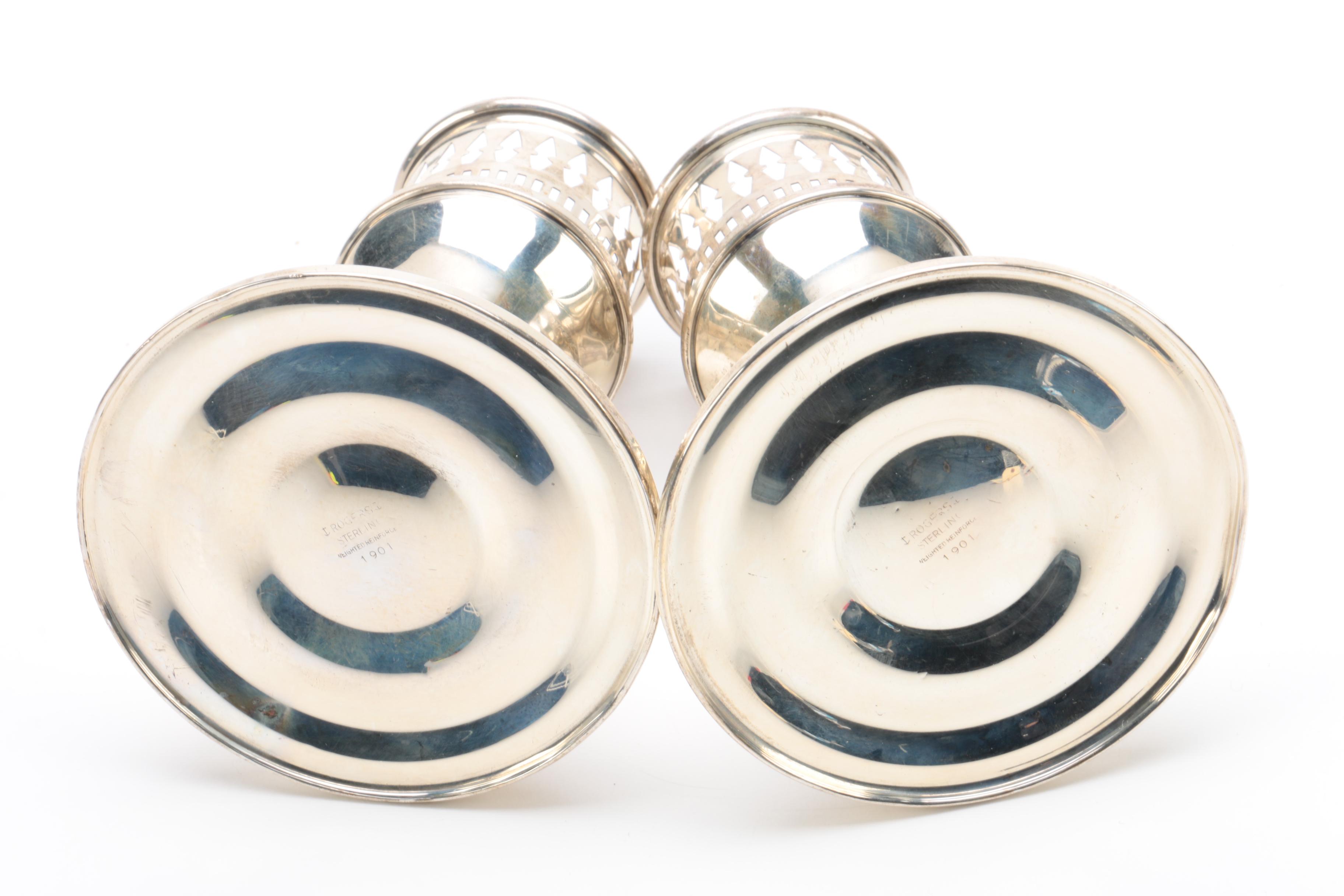 Wm. Rogers Mfg. Co. Weighted Sterling Gadrooned Candleholders