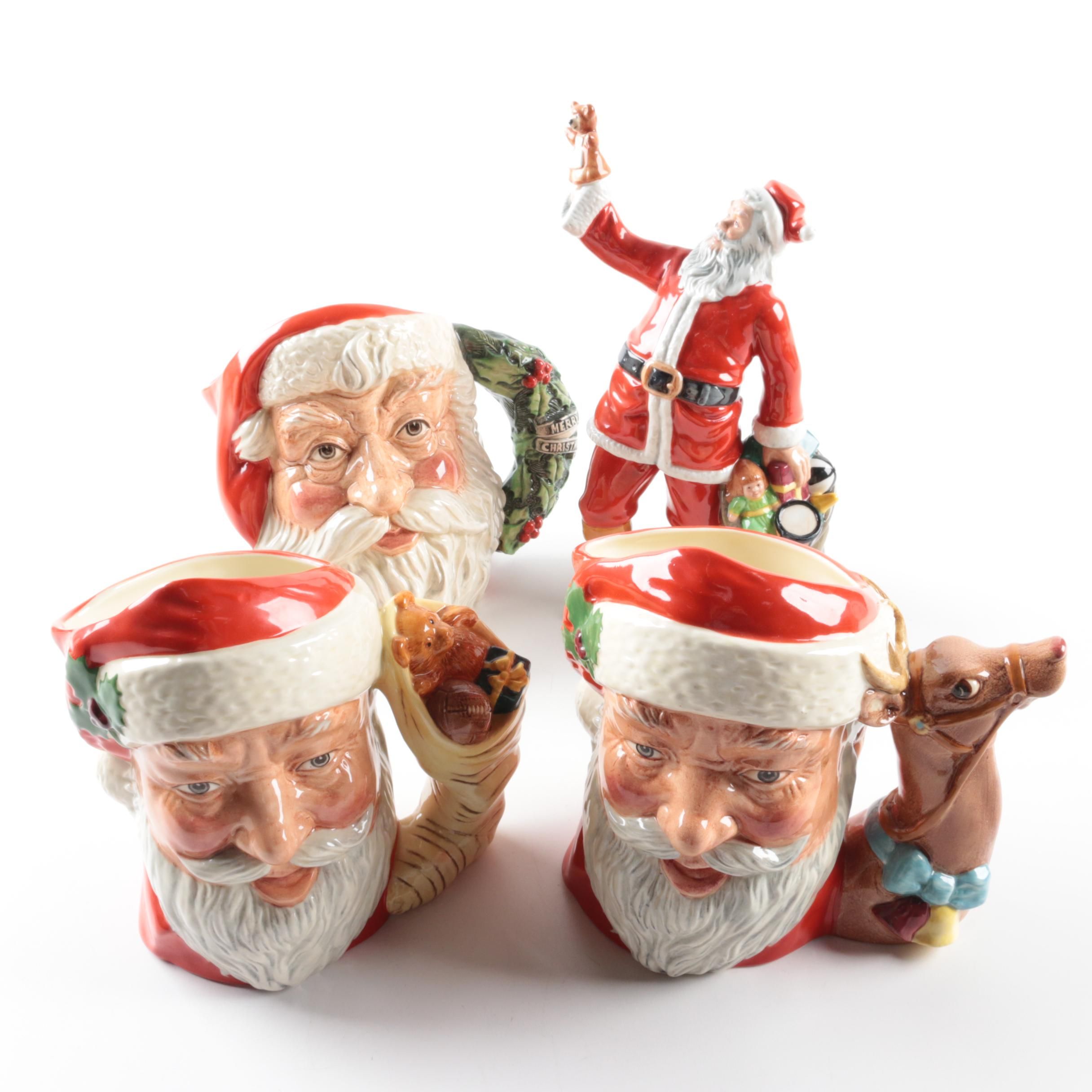 Vintage Royal Doulton "Santa Claus" Character Jugs and Figurine