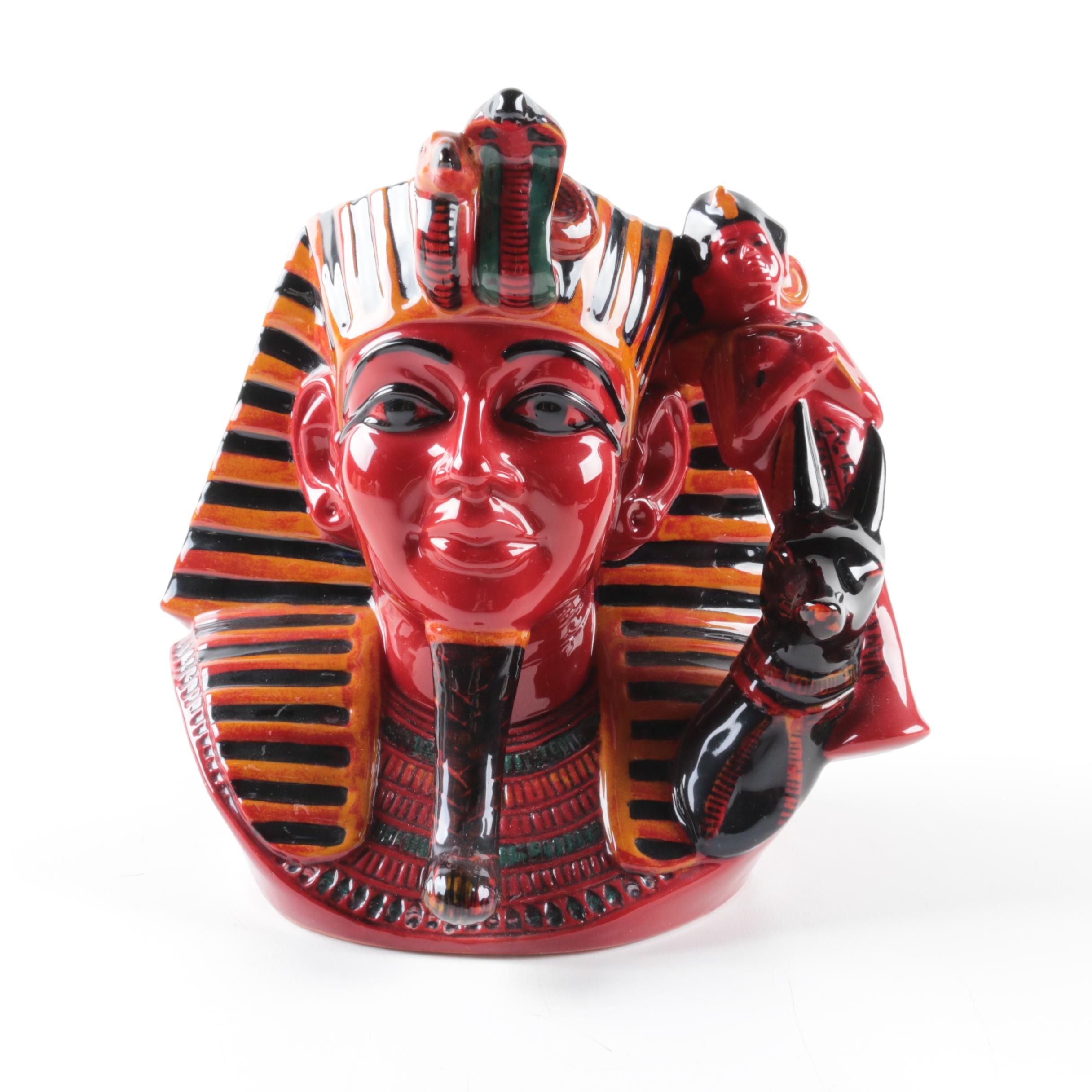 Signed Royal Doulton Flambe Character Jug "The Pharaoh" D7028 1996
