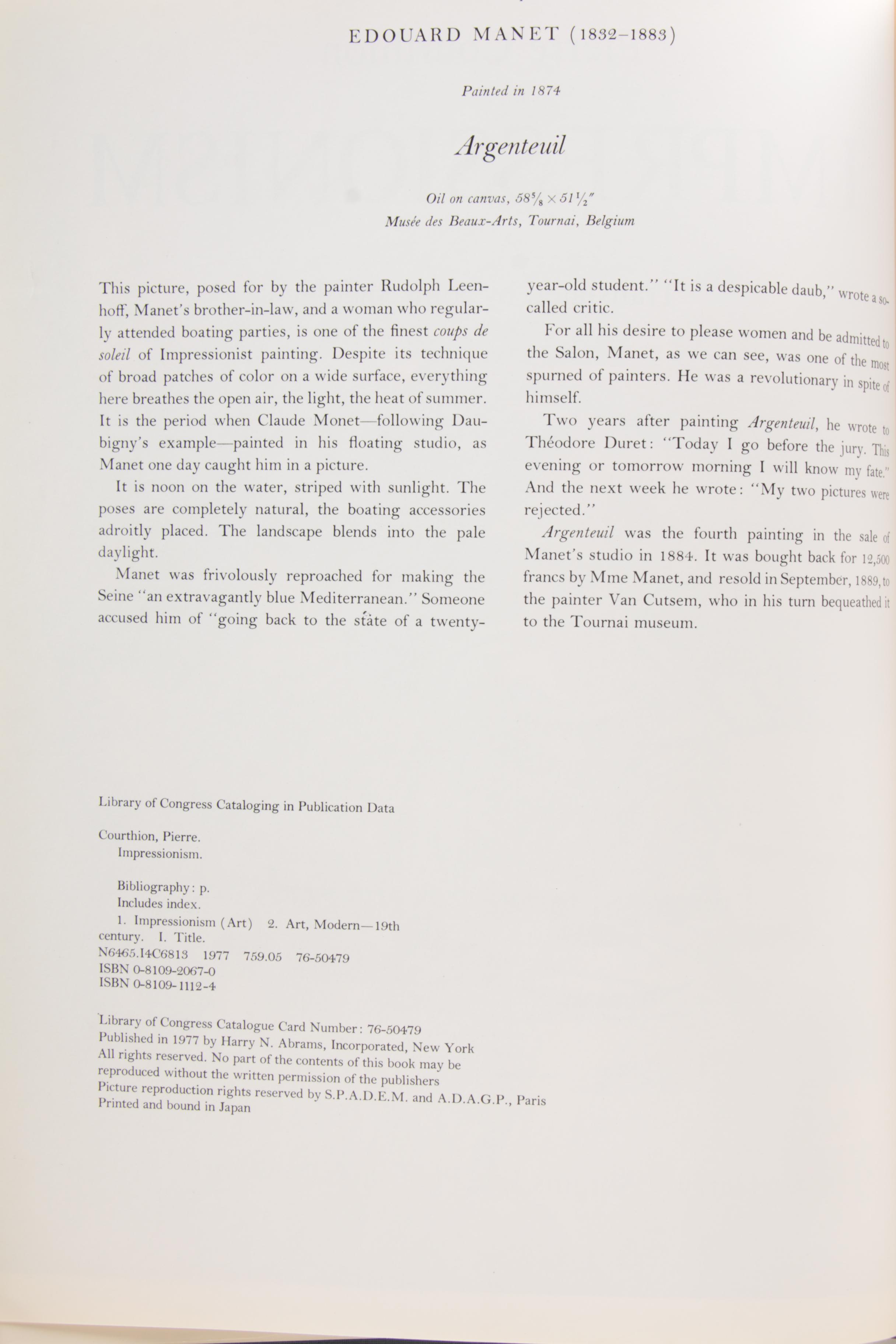 1977 "Impressionism" by Pierre Courthion and Other Art Books