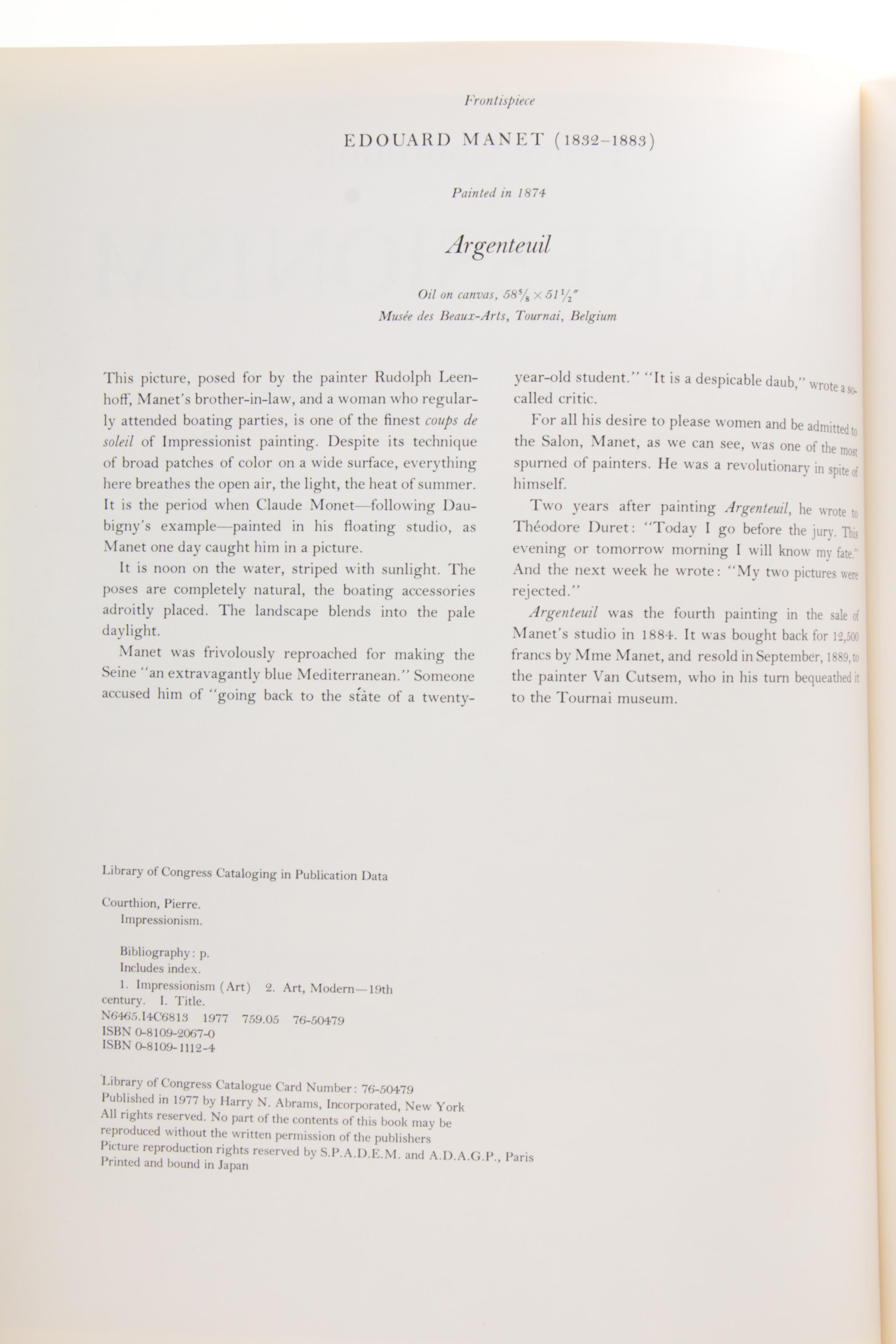 1977 "Impressionism" by Pierre Courthion and Other Art Books