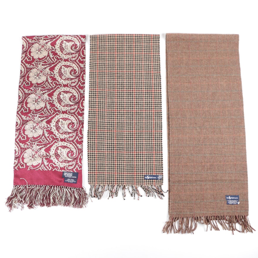 Polo Ralph Lauren Cashmere, Wool and Silk Fringed Scarves