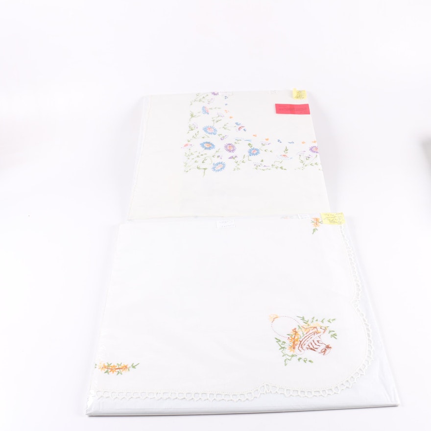 Hand Made Embroidered White Tablecloths