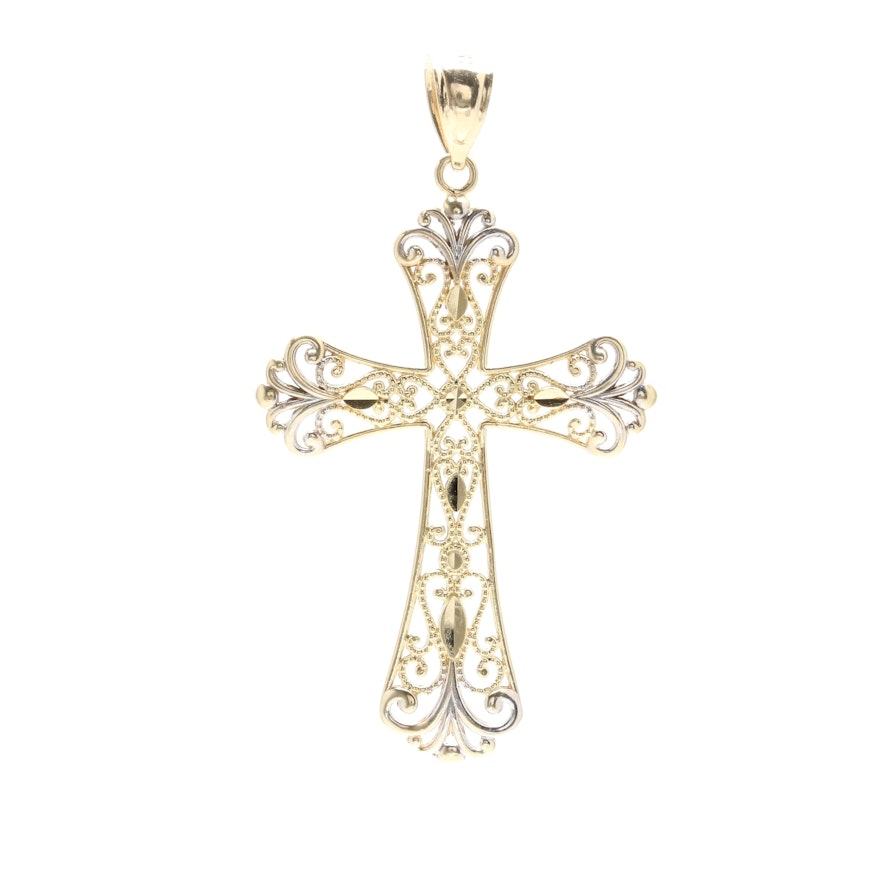 Oroamerica 14K Yellow Gold Cross Pendant