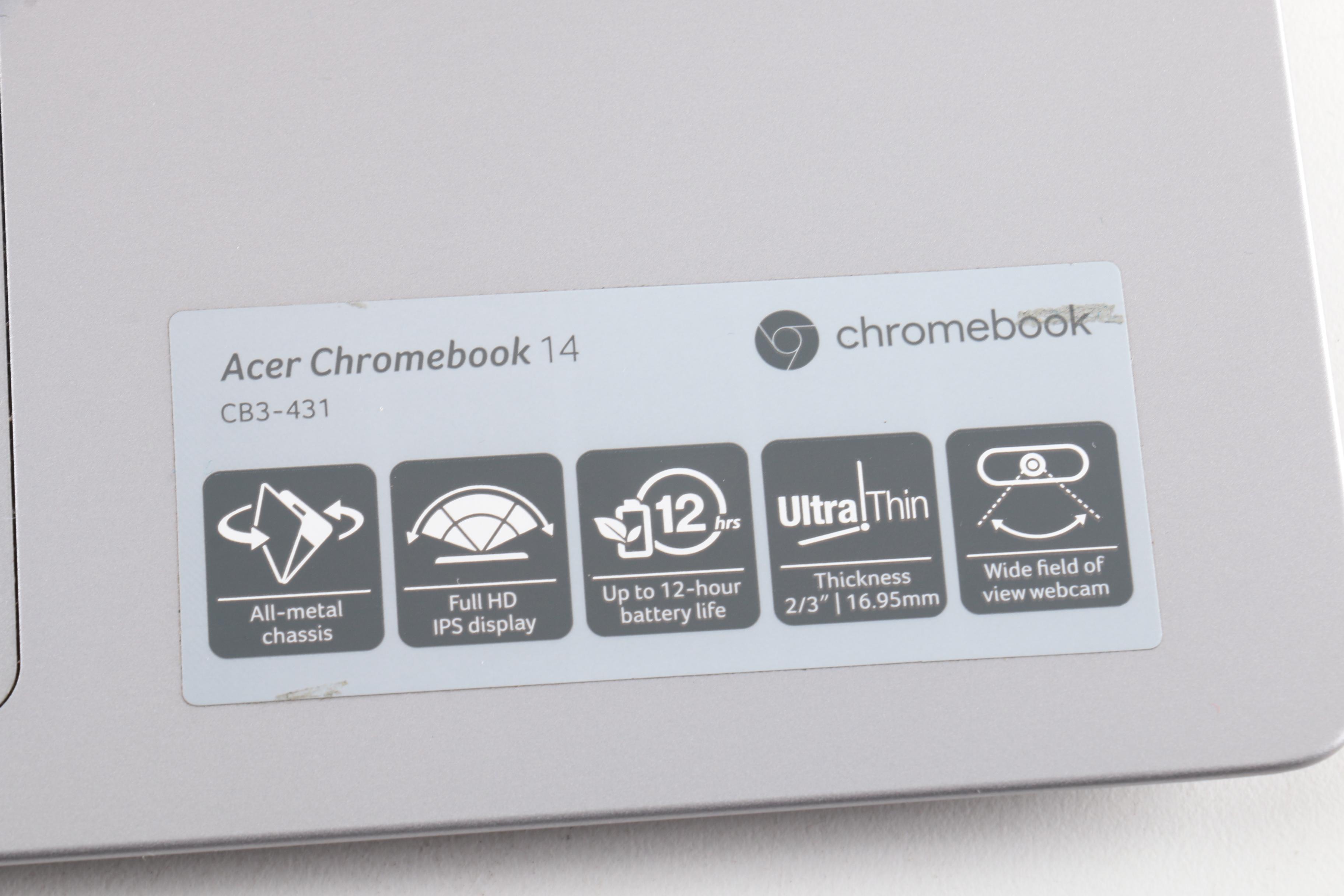 Acer CB3-431 Model Chromebook with Charger