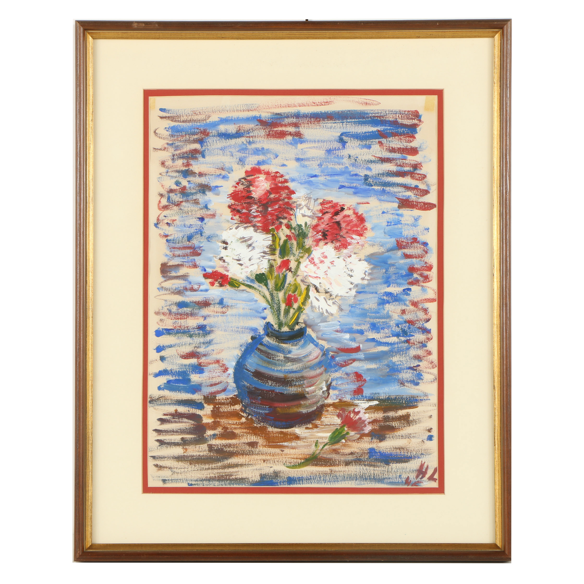 Mid-Century Acrylic Painting on Paper