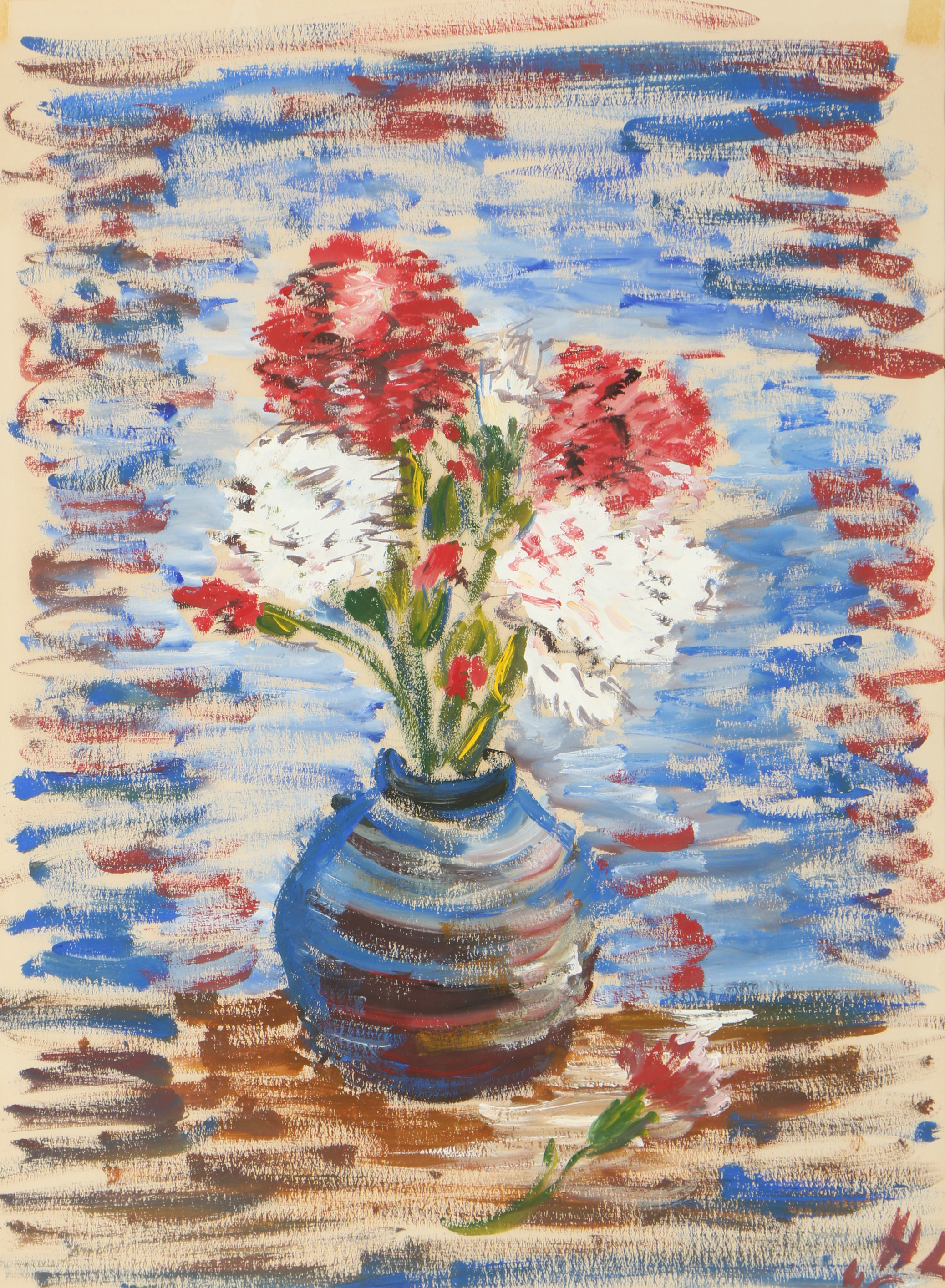 Mid-Century Acrylic Painting on Paper