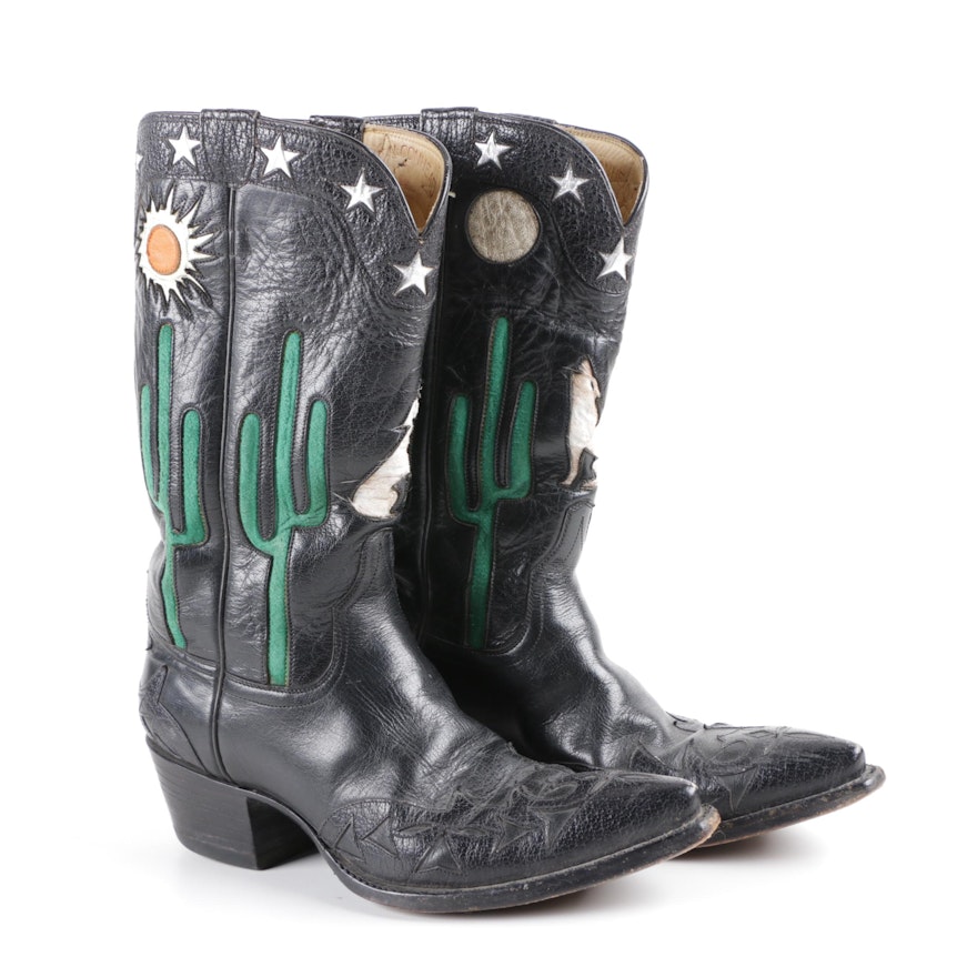 Falconhead Tres Outlaw Boot Company Cowboy Boots with Colored Inlays