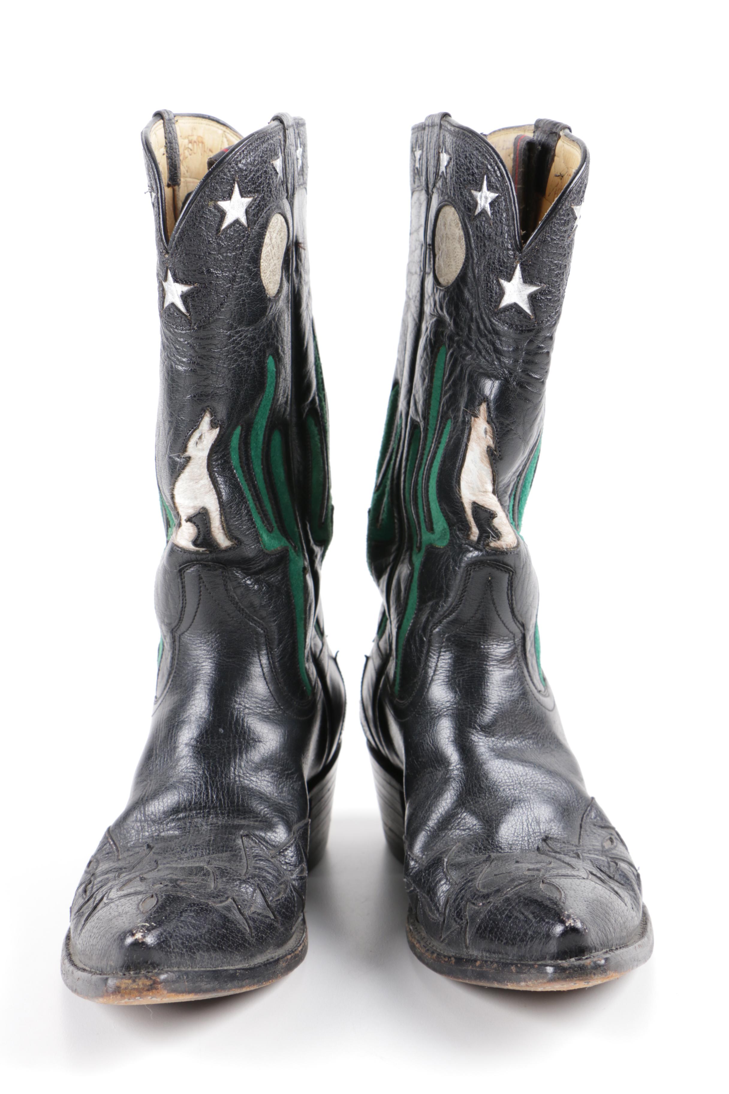 Falconhead Tres Outlaw Boot Company Cowboy Boots with Colored Inlays