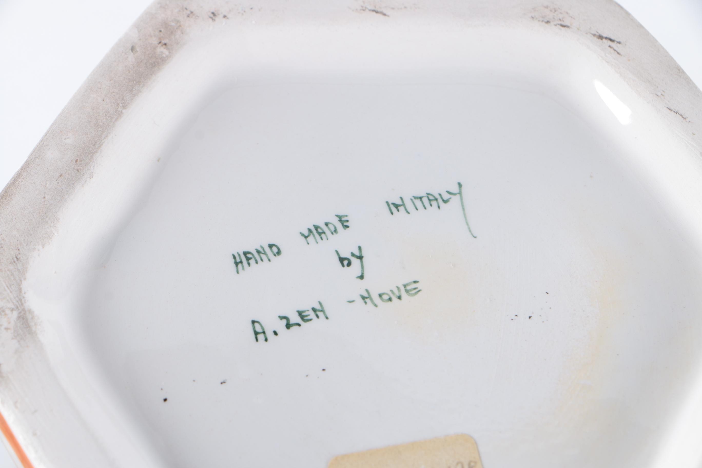 Hand Made Italian A. Zen- Nove Ceramic Urns and Stands