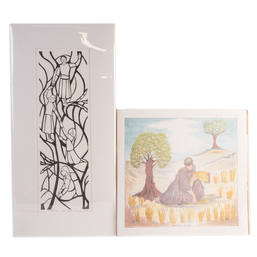 Limited Edition Offset Lithographs on Paper "Healing", "Book of Ruth"