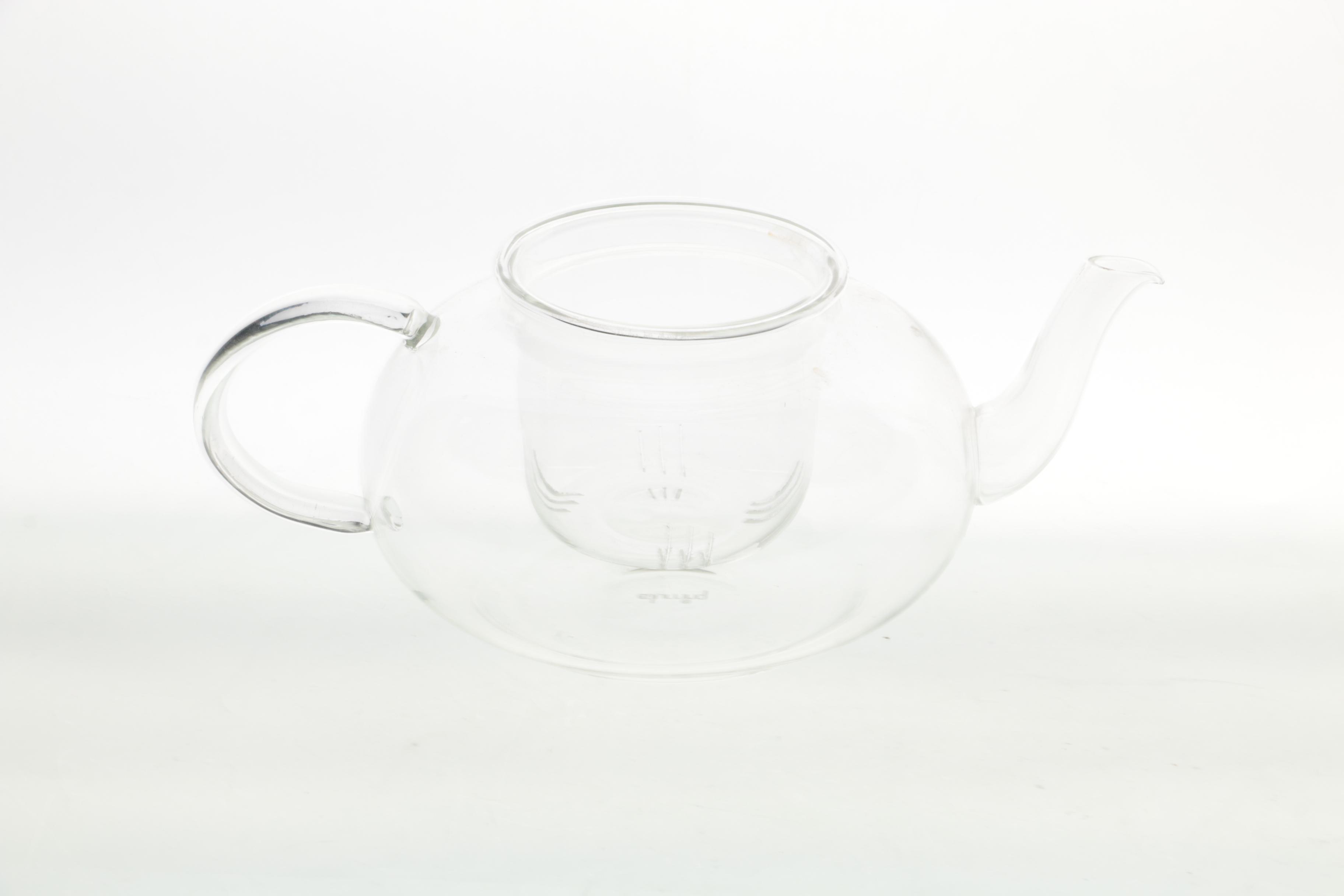 Glass Pedestal Napkin Holder with Cups and Teapot