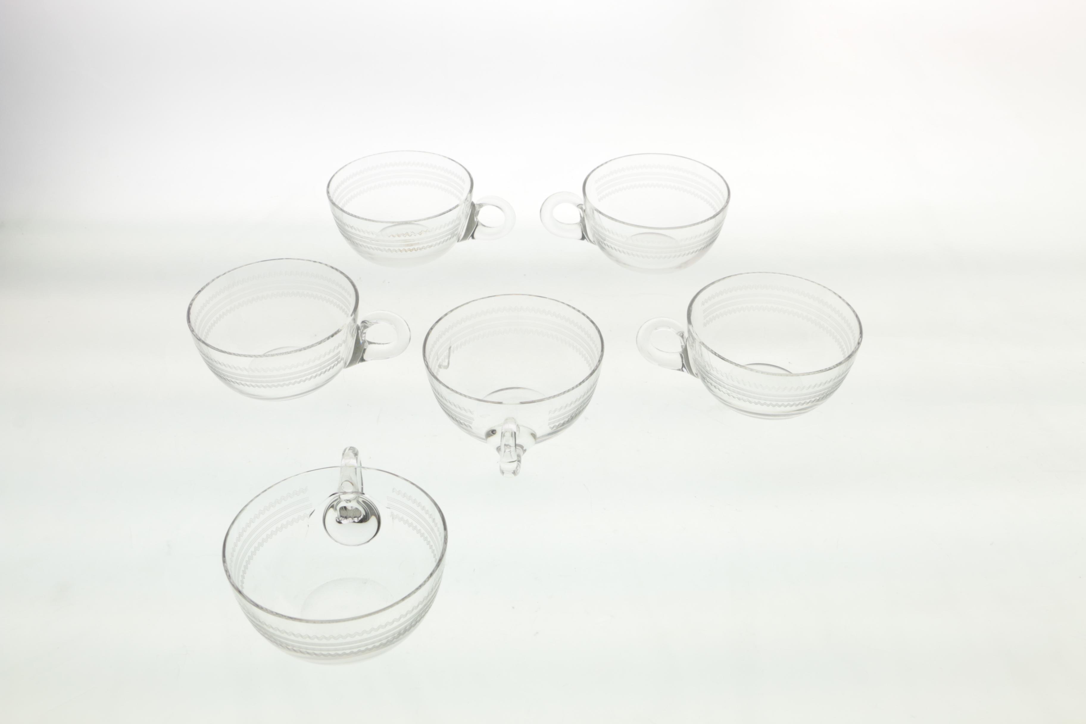 Glass Pedestal Napkin Holder with Cups and Teapot