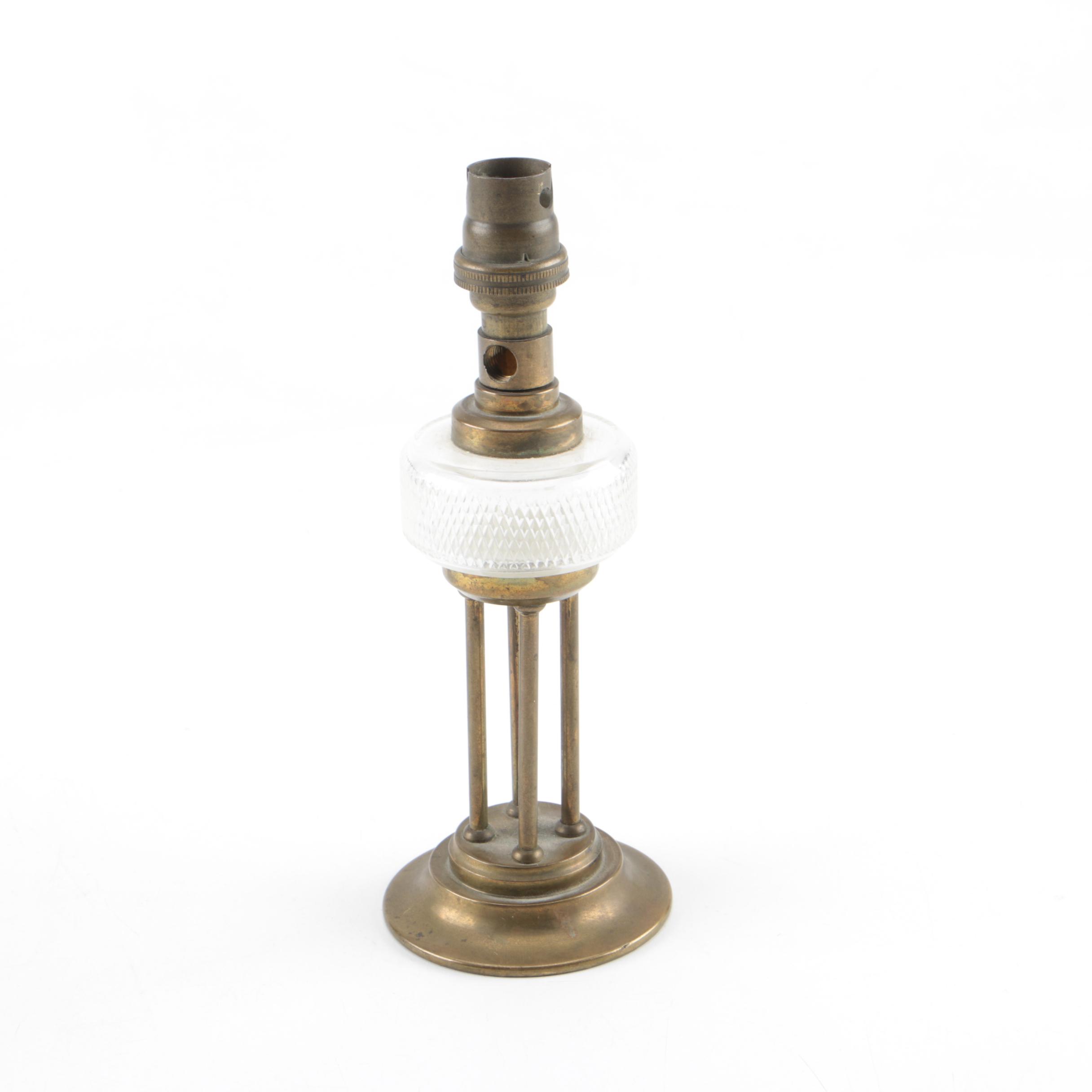 Brass and Glass Lamp Parts