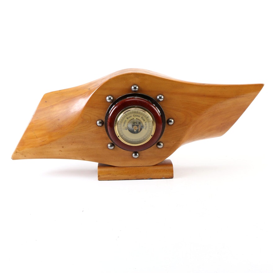 Inscribed Avro Anson Wooden Propeller With Barometer