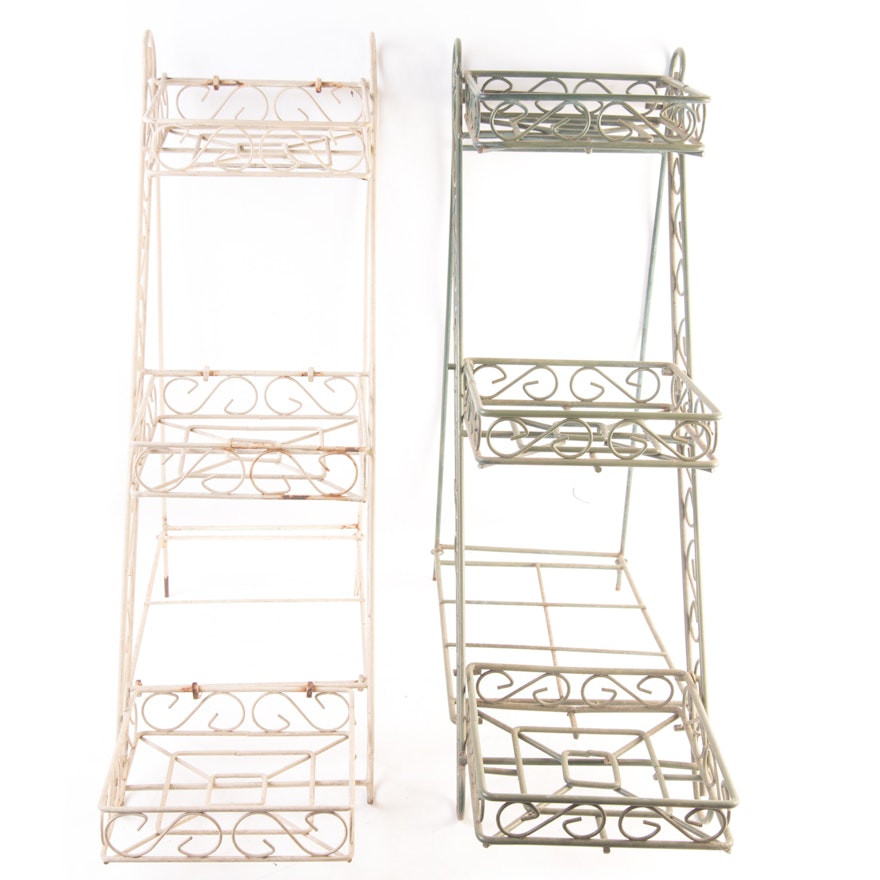 Rustic Metal Folding Plant Stands