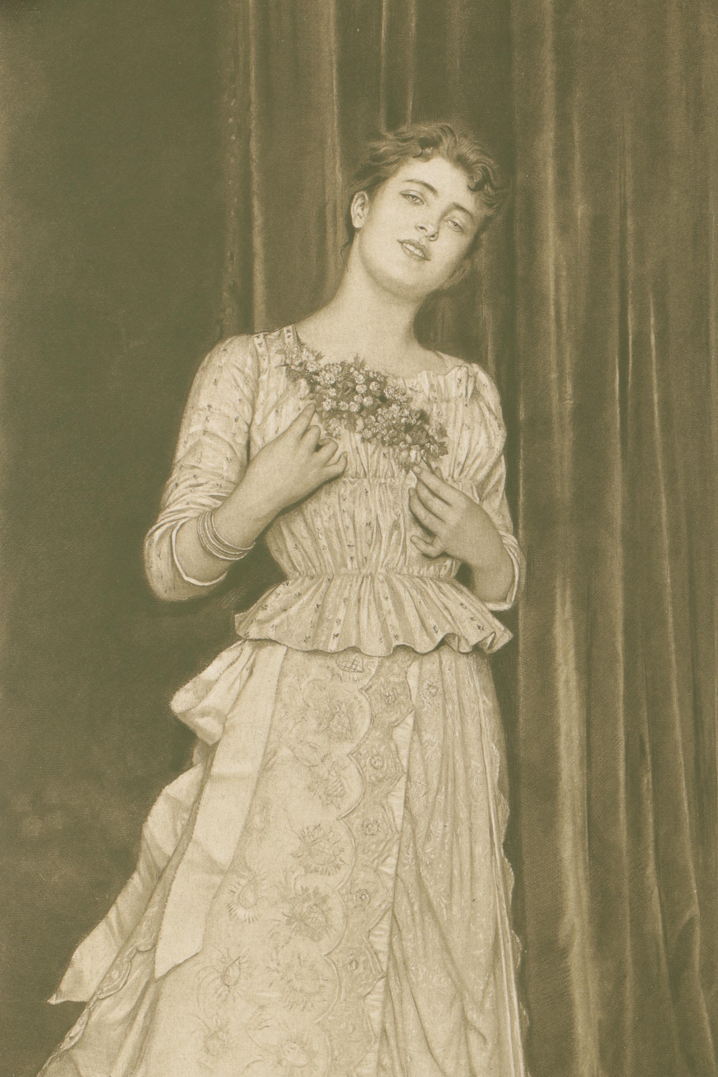 Late 19th Century Engraving After Auguste Toulmouche "In The Springtime"