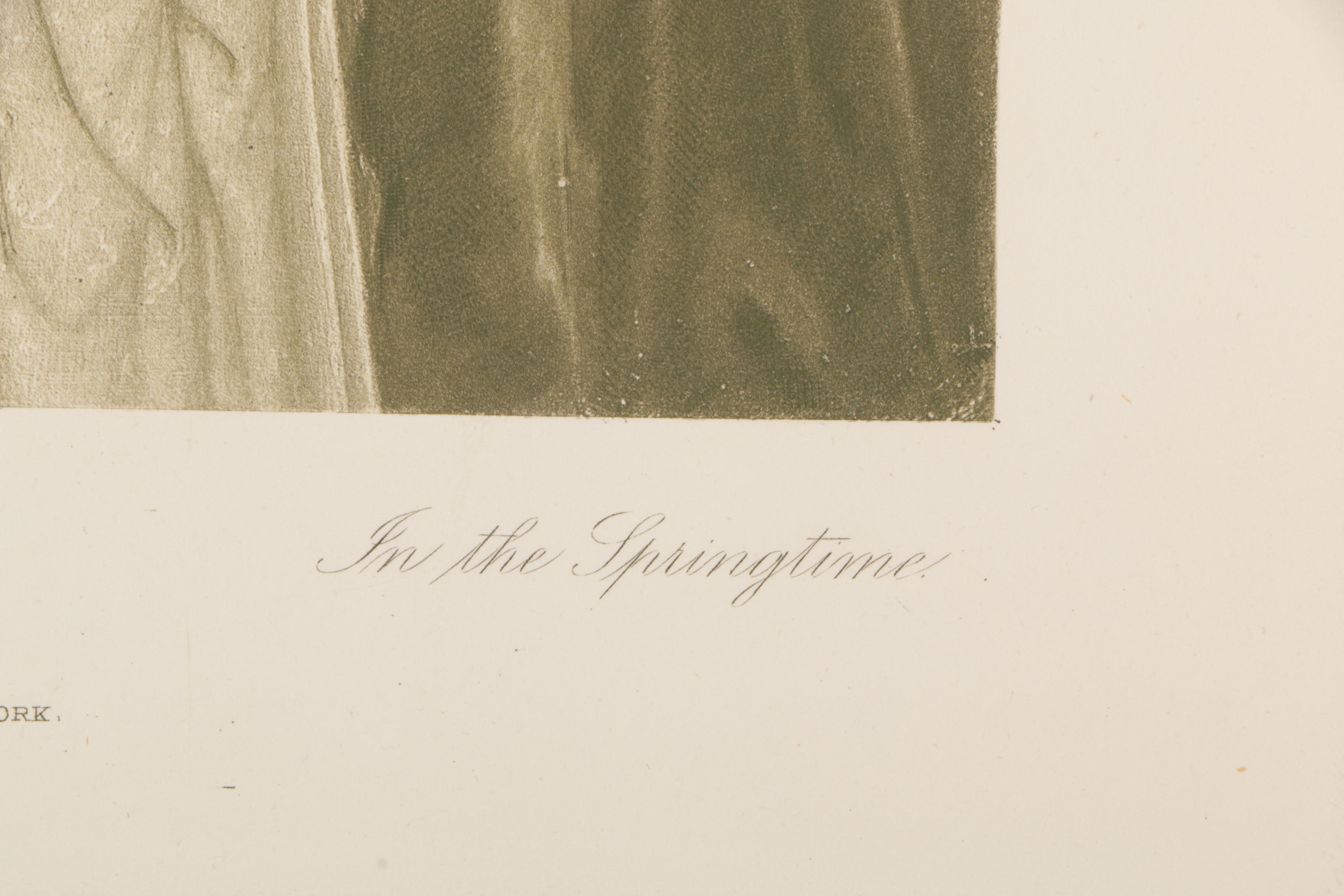 Late 19th Century Engraving After Auguste Toulmouche "In The Springtime"