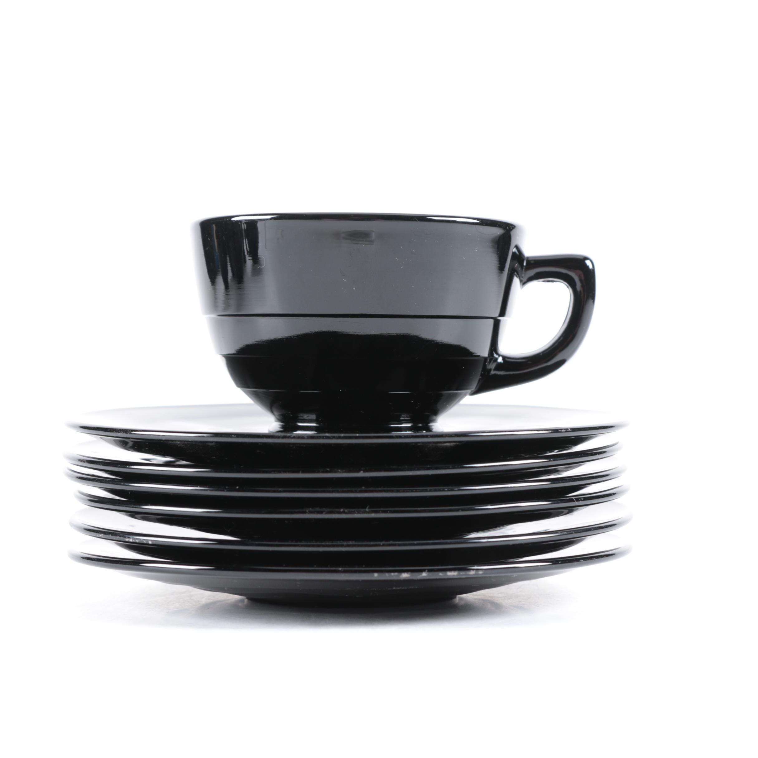 Vintage Black Amethyst Glass Tableware