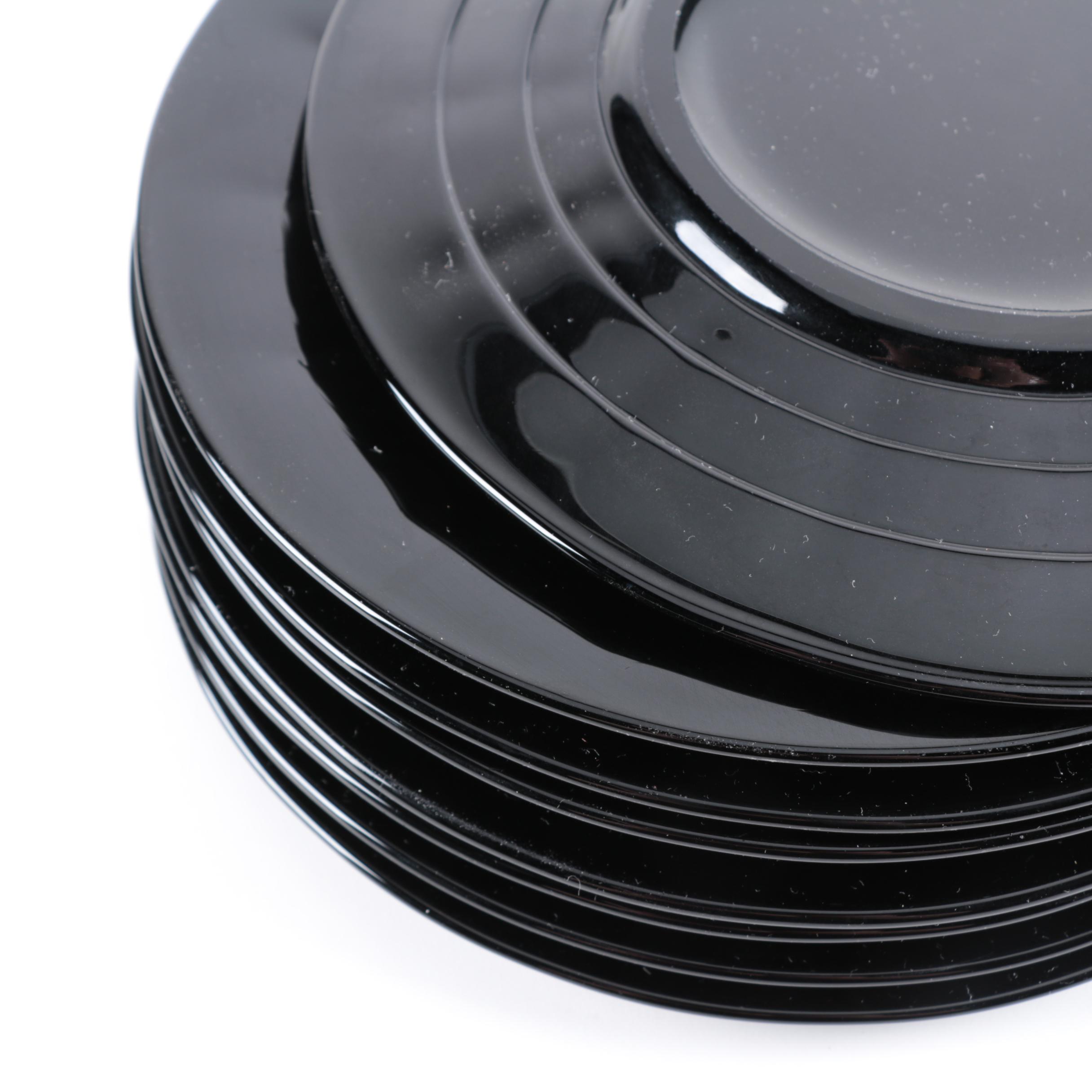 Vintage Black Amethyst Glass Tableware